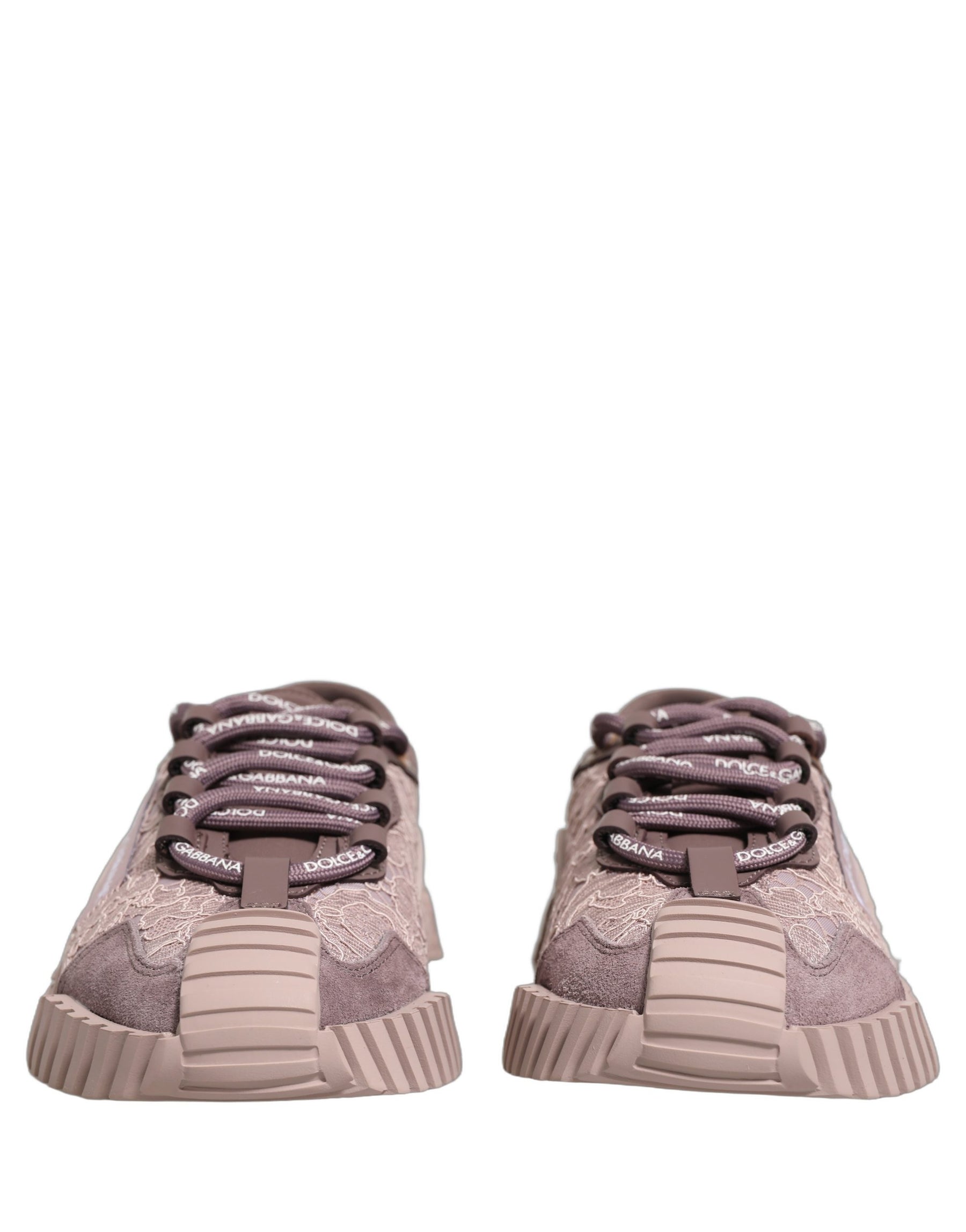 Dolce & Gabbana Pink Lace NS1 Low Top Sneaker Sports Shoes | Regal Royce