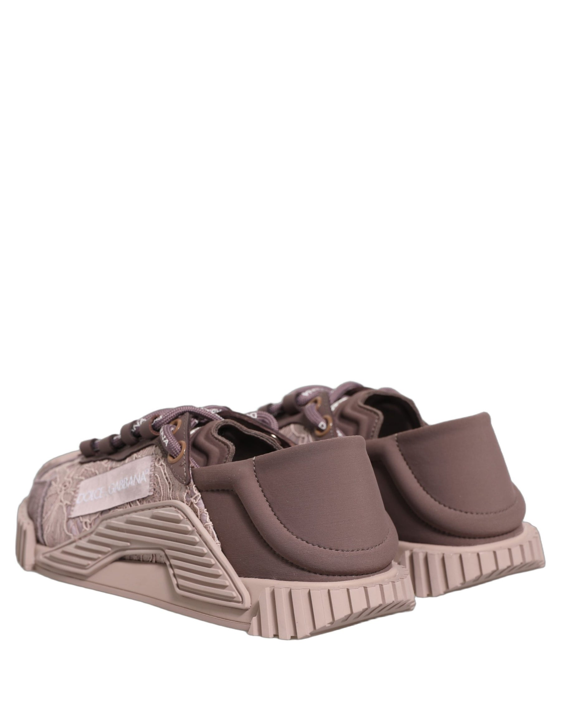 Dolce & Gabbana Pink Lace NS1 Low Top Sneaker Sports Shoes | Regal Royce