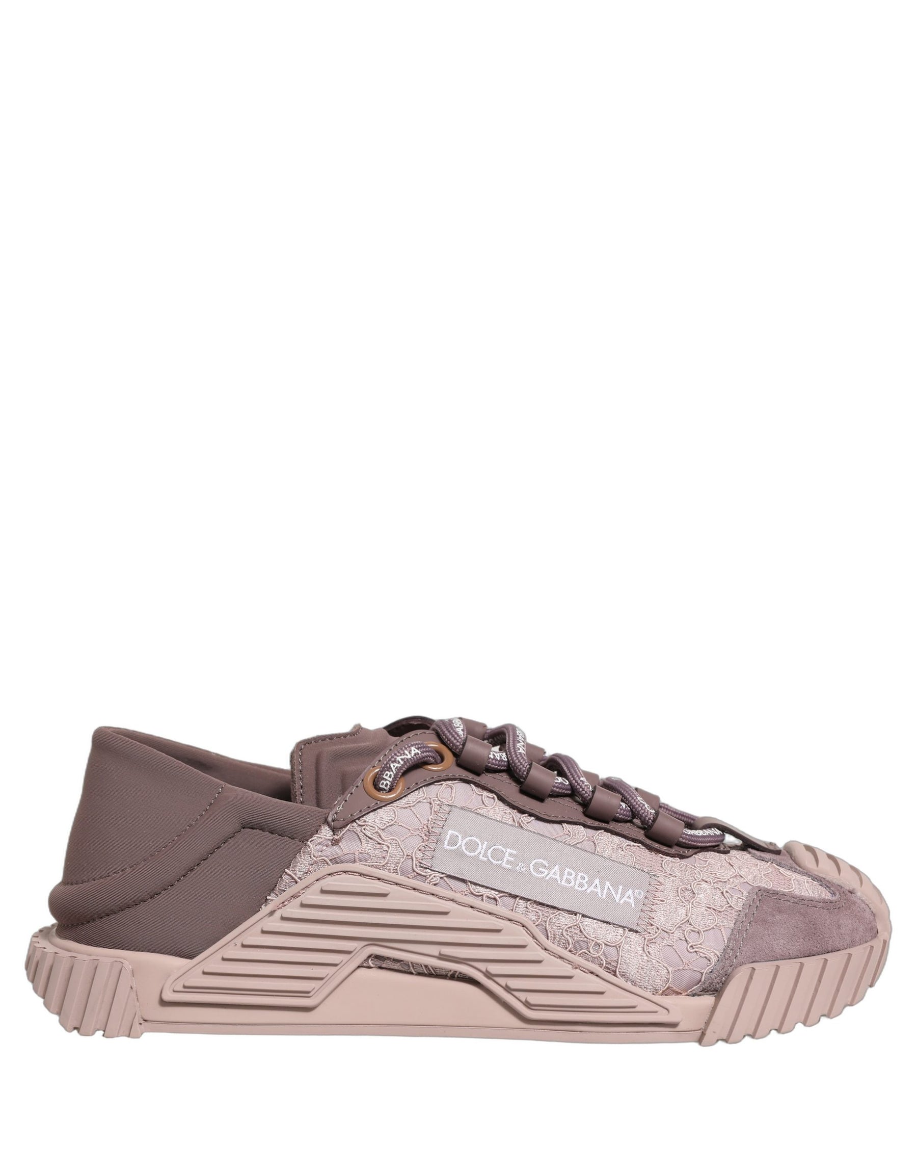 Dolce & Gabbana Pink Lace NS1 Low Top Sneaker Sports Shoes | Regal Royce