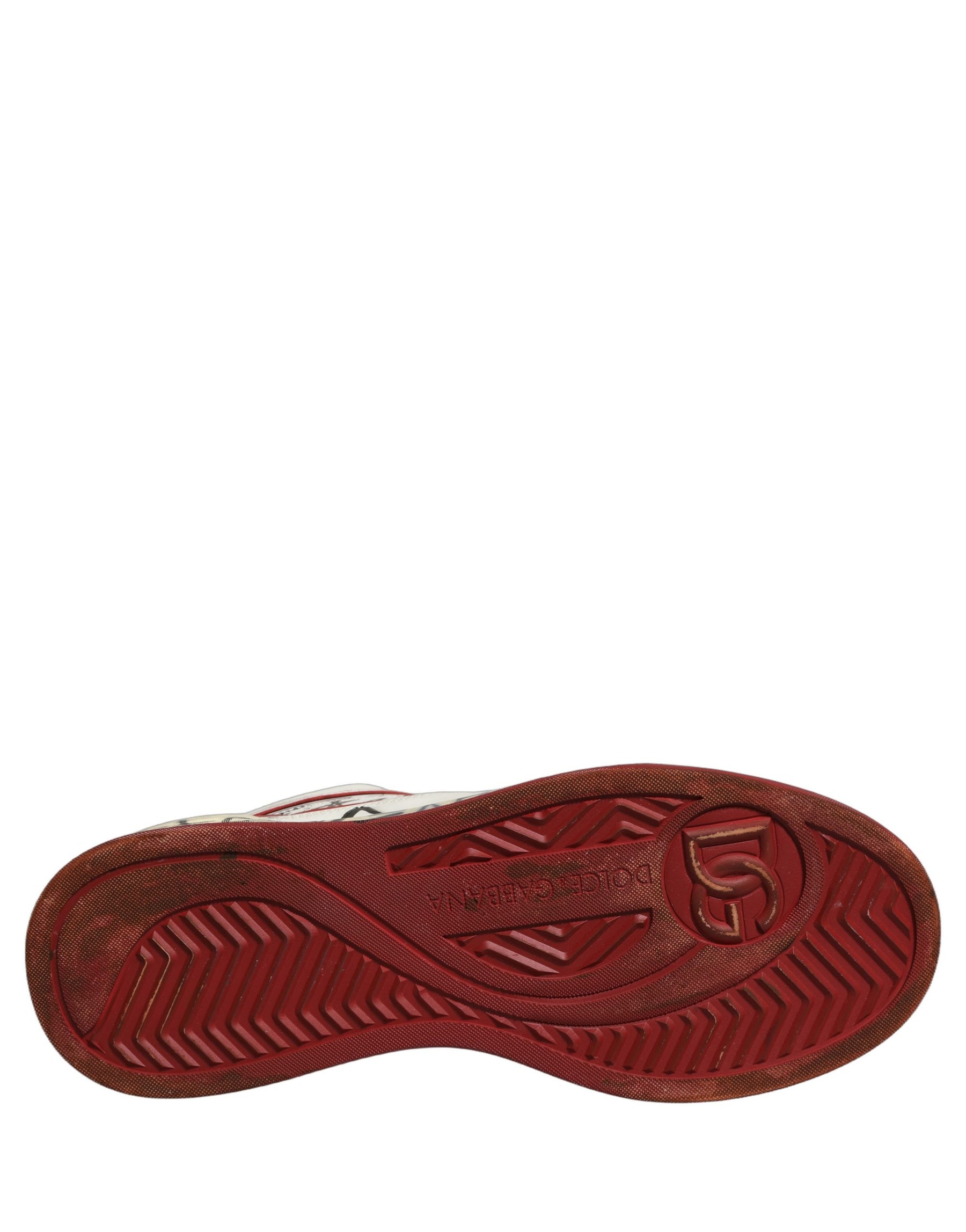 Dolce & Gabbana White Red New Roma Graffiti Sneakers Shoes | Regal Royce