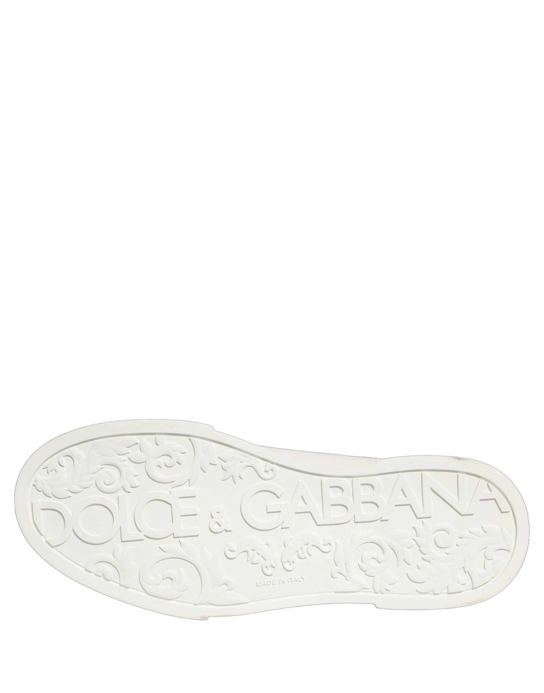 Dolce & Gabbana White Leather DG Logo Low Top Sneakers Shoes | Regal Royce