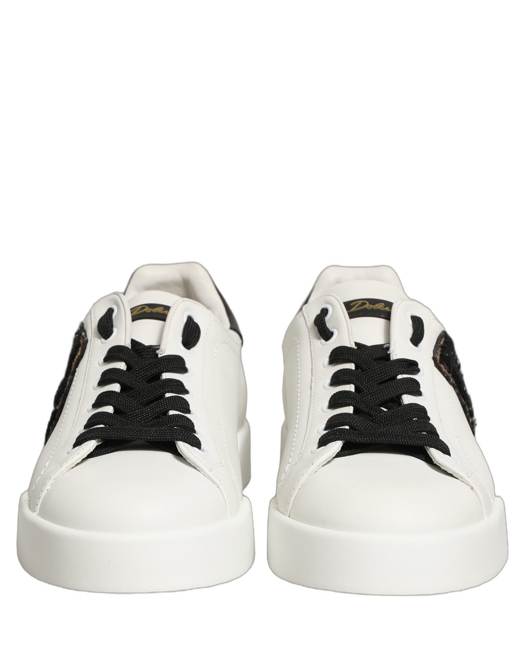 Dolce & Gabbana White Leather DG Logo Low Top Sneakers Shoes | Regal Royce