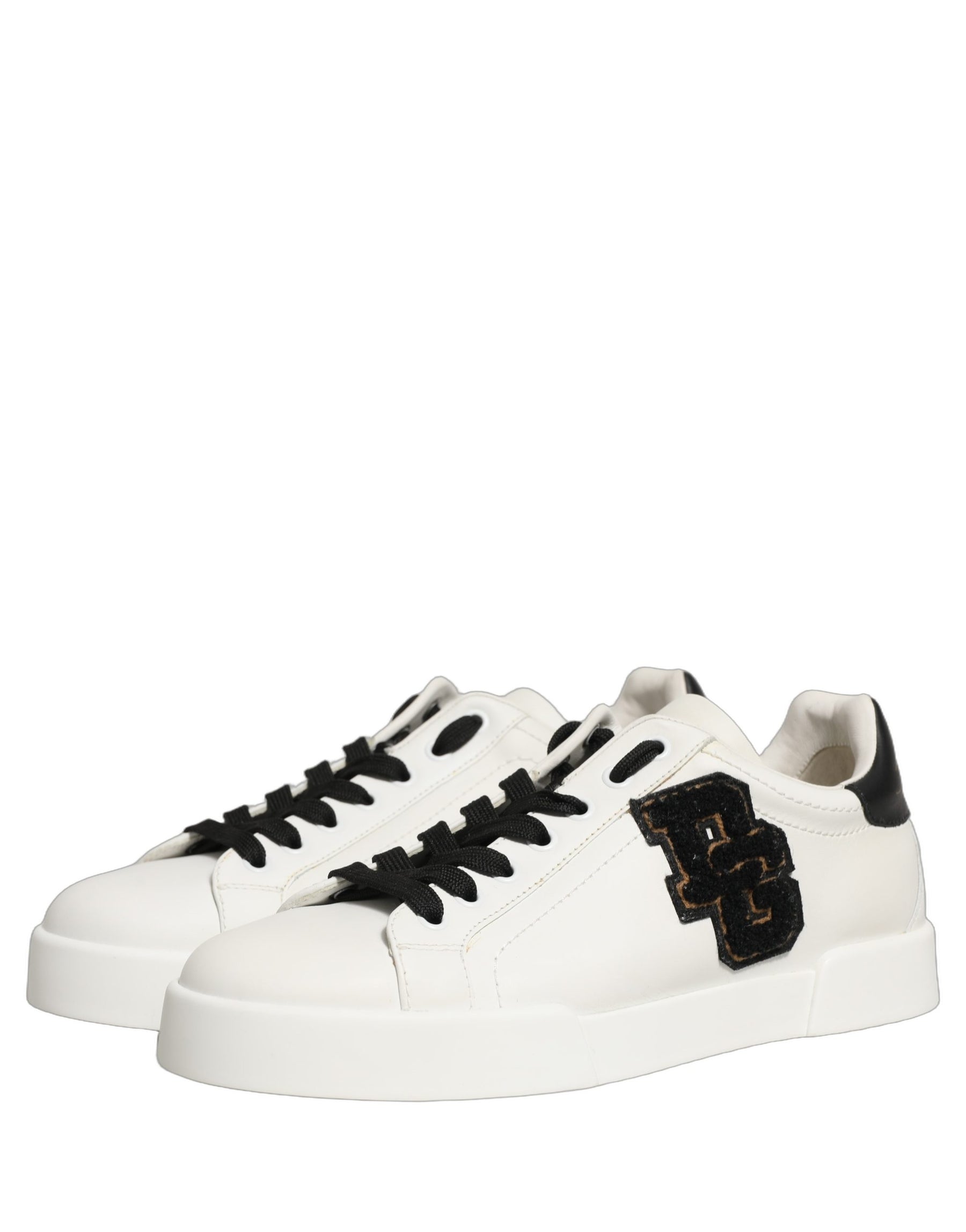 Dolce & Gabbana White Leather DG Logo Low Top Sneakers Shoes | Regal Royce