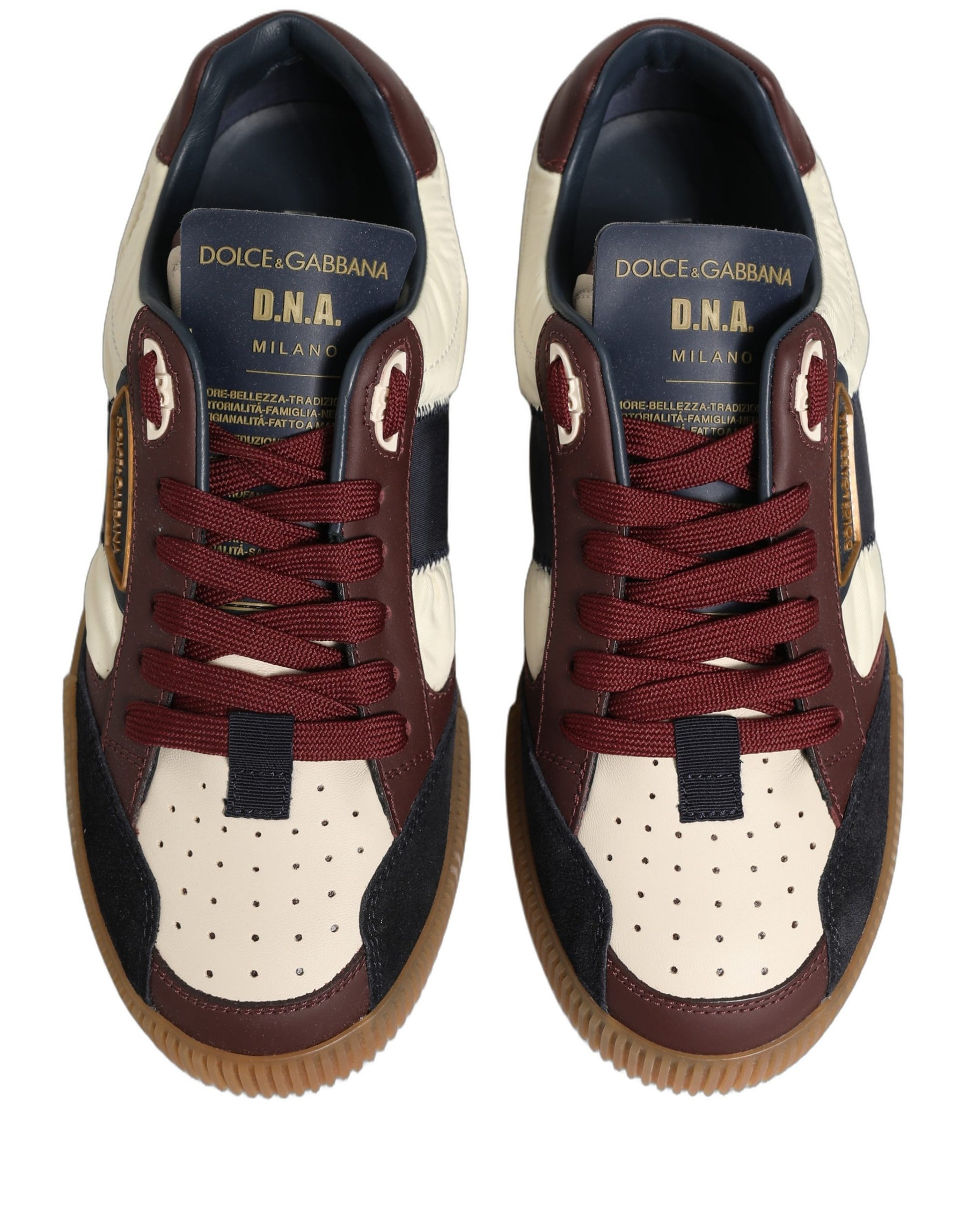 Dolce & Gabbana Multicolor Leather MIAMI Low Top Men Sneakers Shoes | Regal Royce