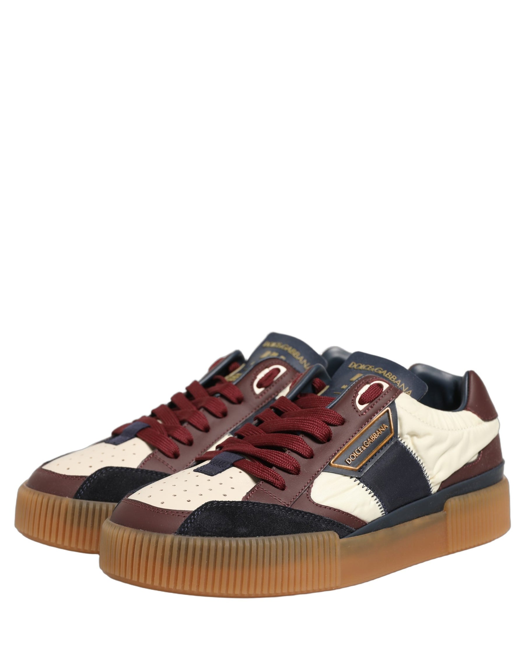 Dolce & Gabbana Multicolor Leather MIAMI Low Top Men Sneakers Shoes | Regal Royce