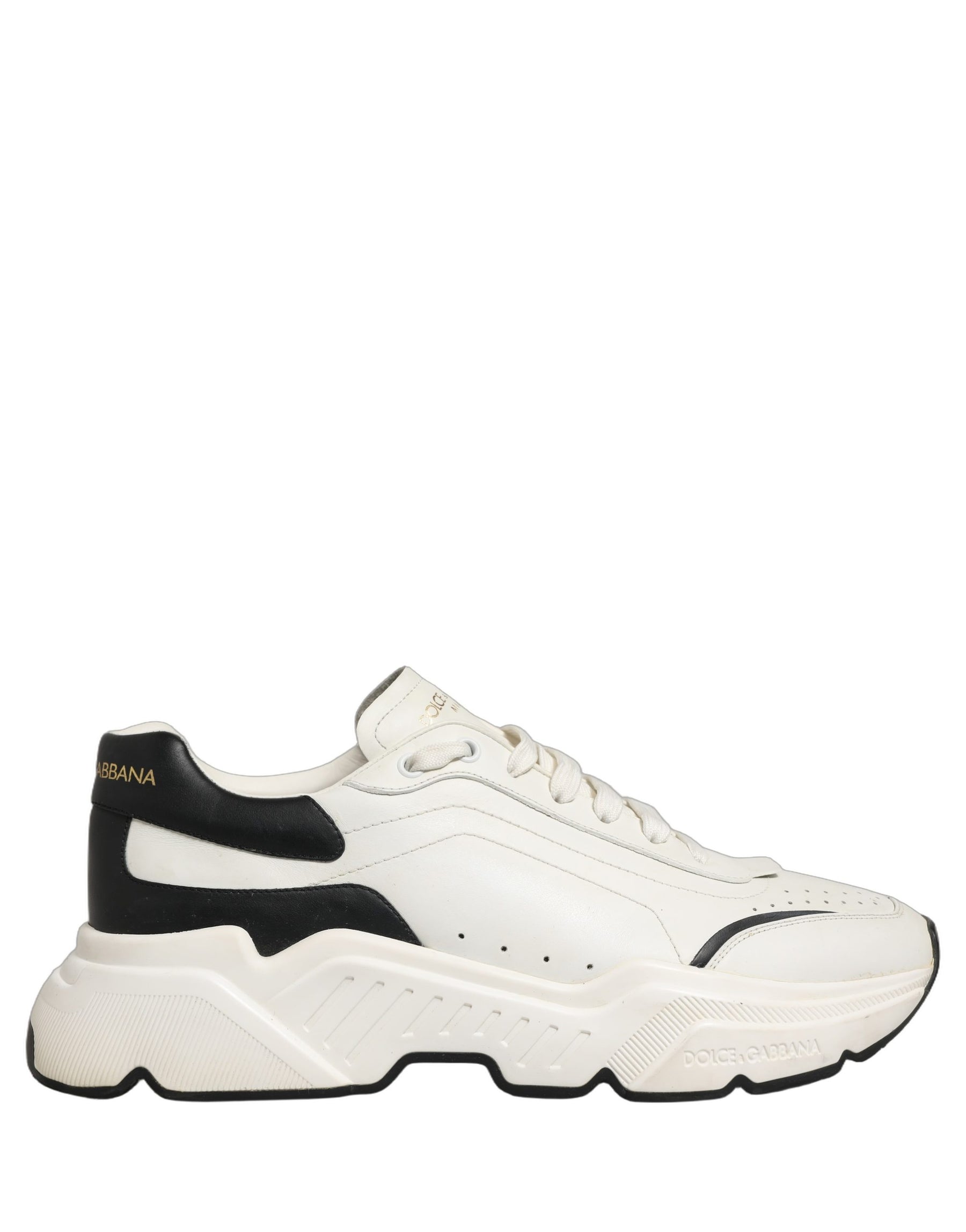 Dolce & Gabbana White Black Daymaster Low Top Sneakers Shoes | Regal Royce