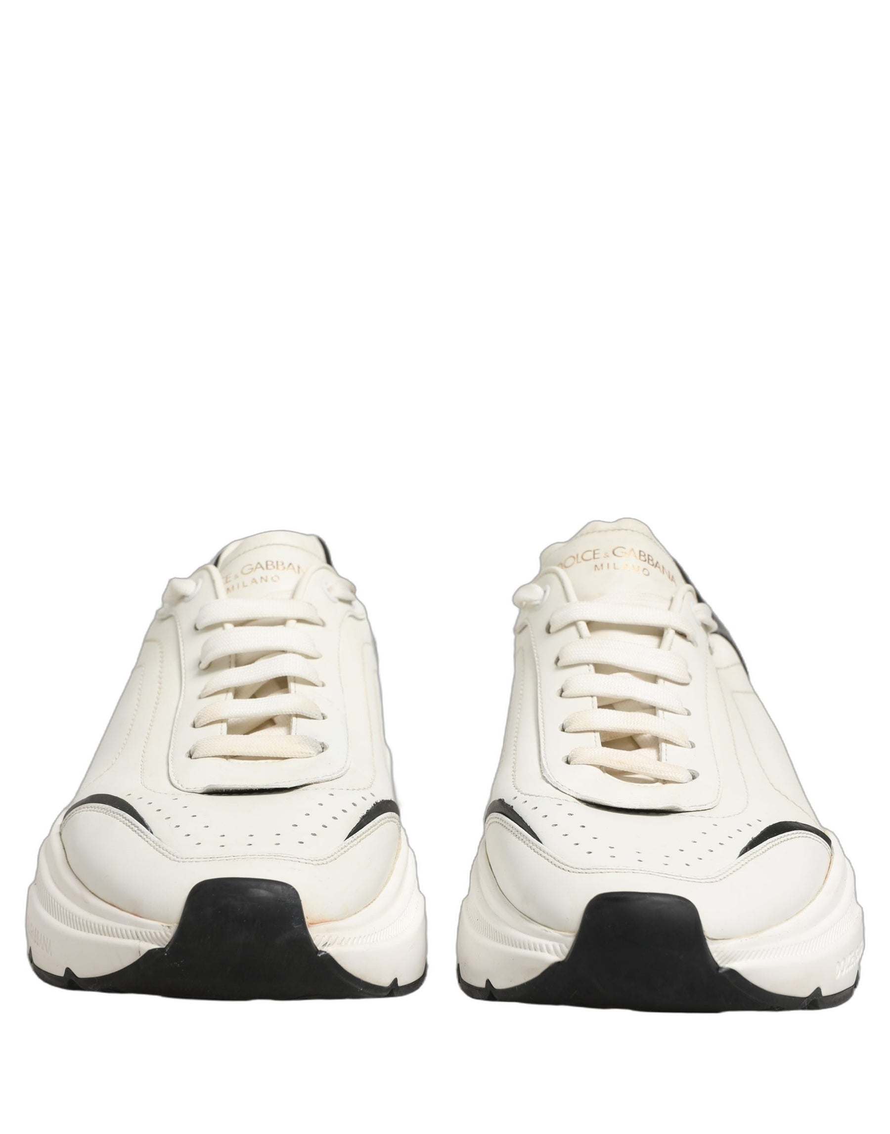 Dolce & Gabbana White Black Daymaster Low Top Sneakers Shoes | Regal Royce