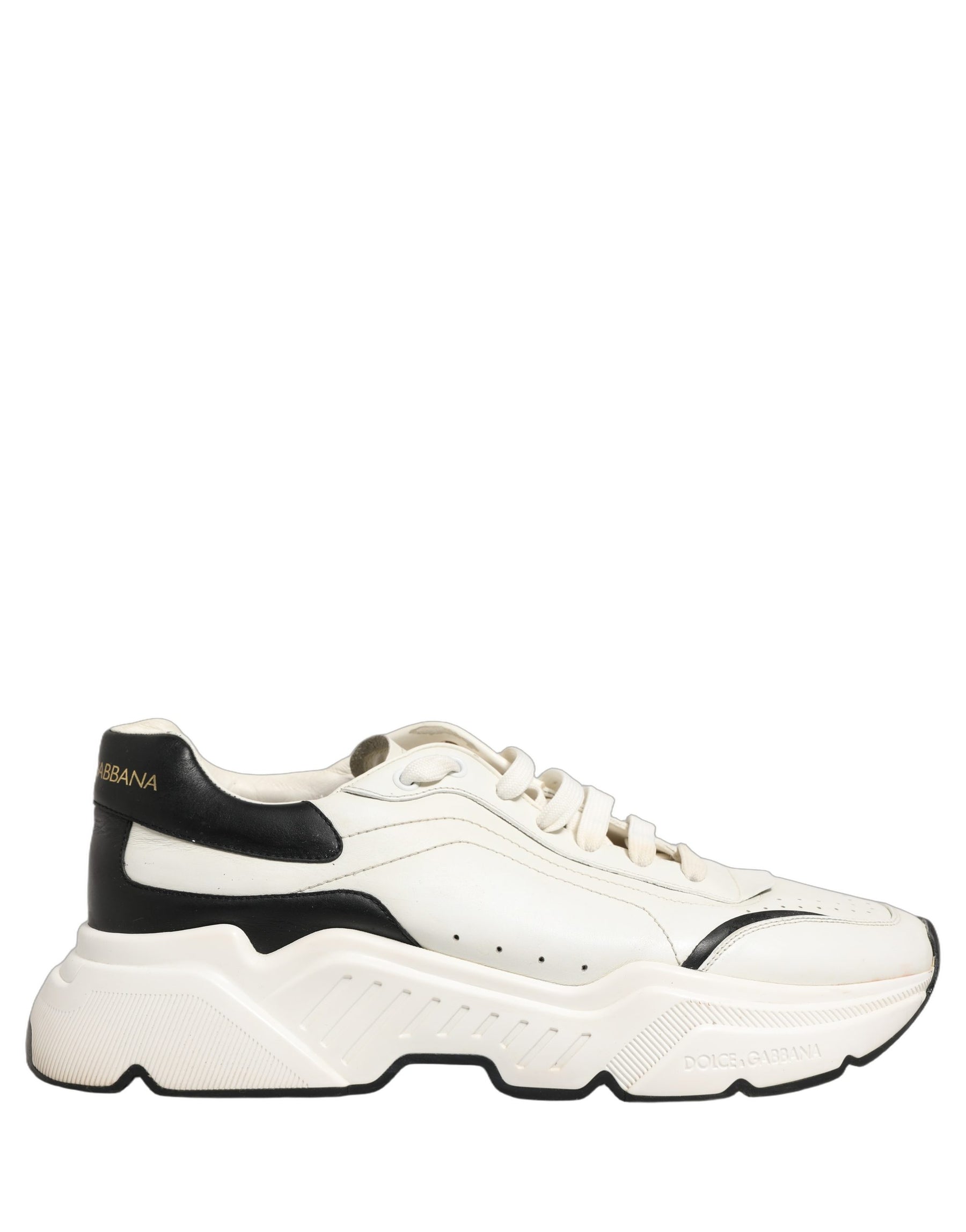 Dolce & Gabbana White Black Daymaster Low Top Sneakers Shoes | Regal Royce