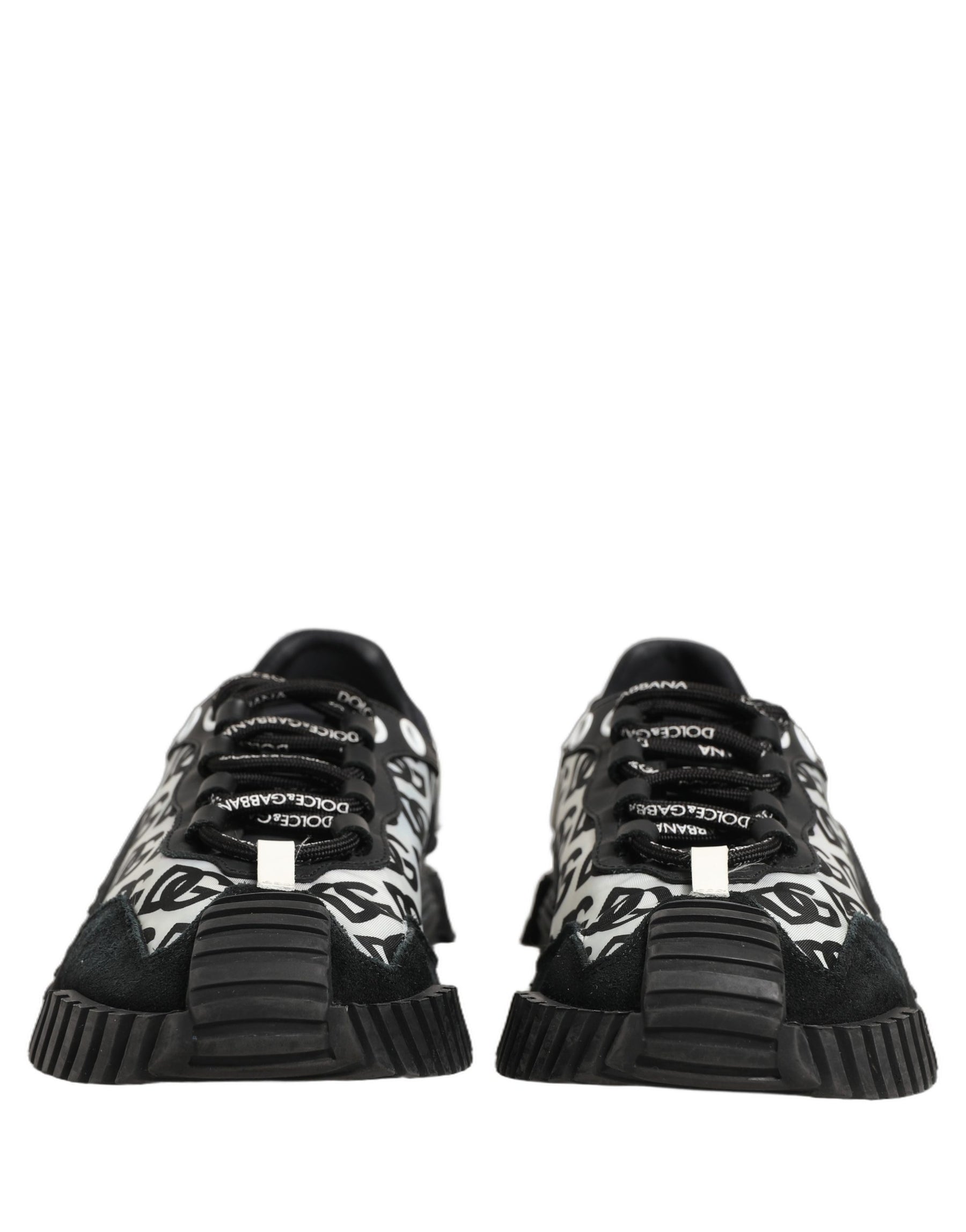 Dolce & Gabbana Black Logo Lace Up Low Top NS1 Men Sneakers Shoes | Regal Royce