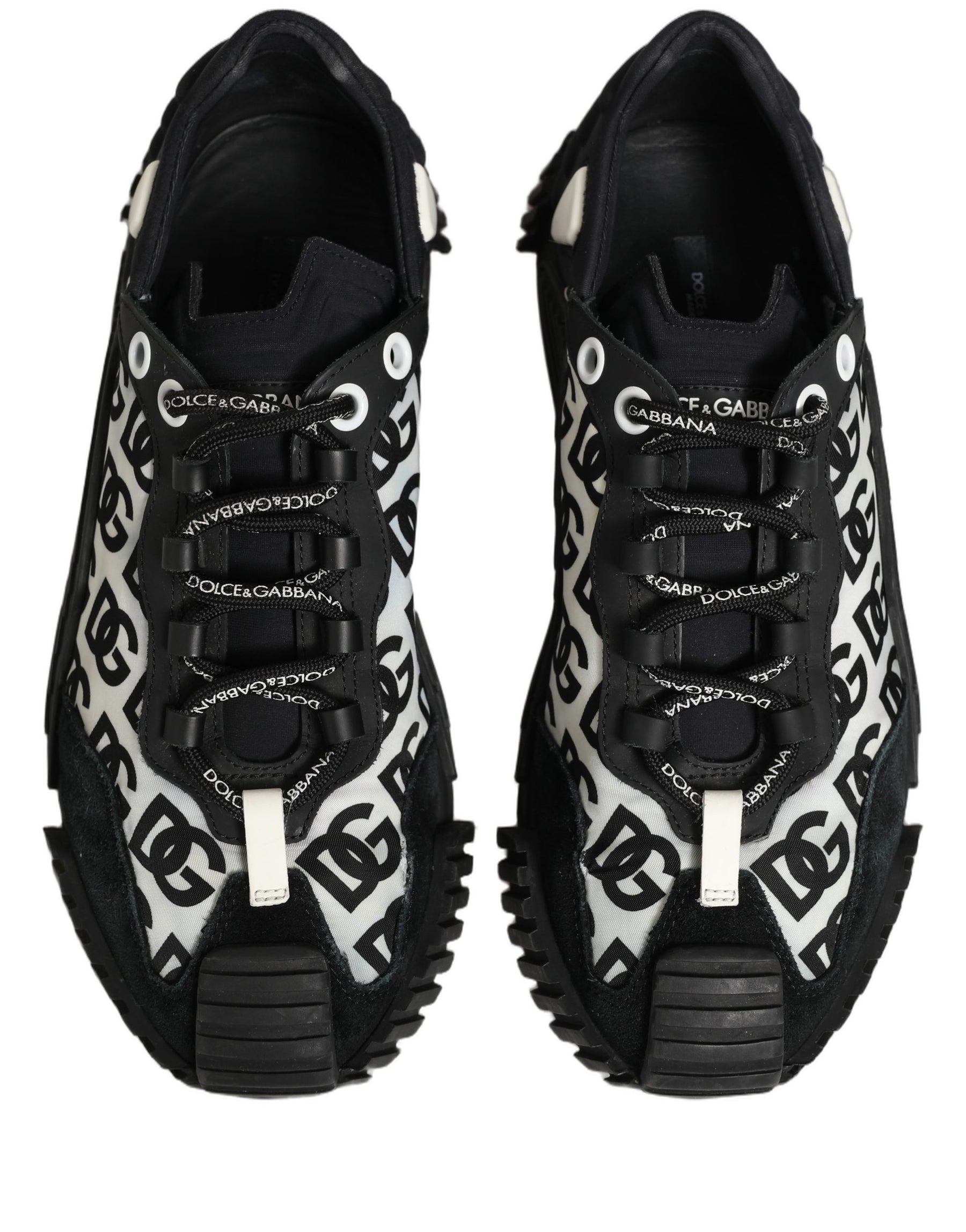 Dolce & Gabbana Black Logo Lace Up Low Top NS1 Men Sneakers Shoes | Regal Royce