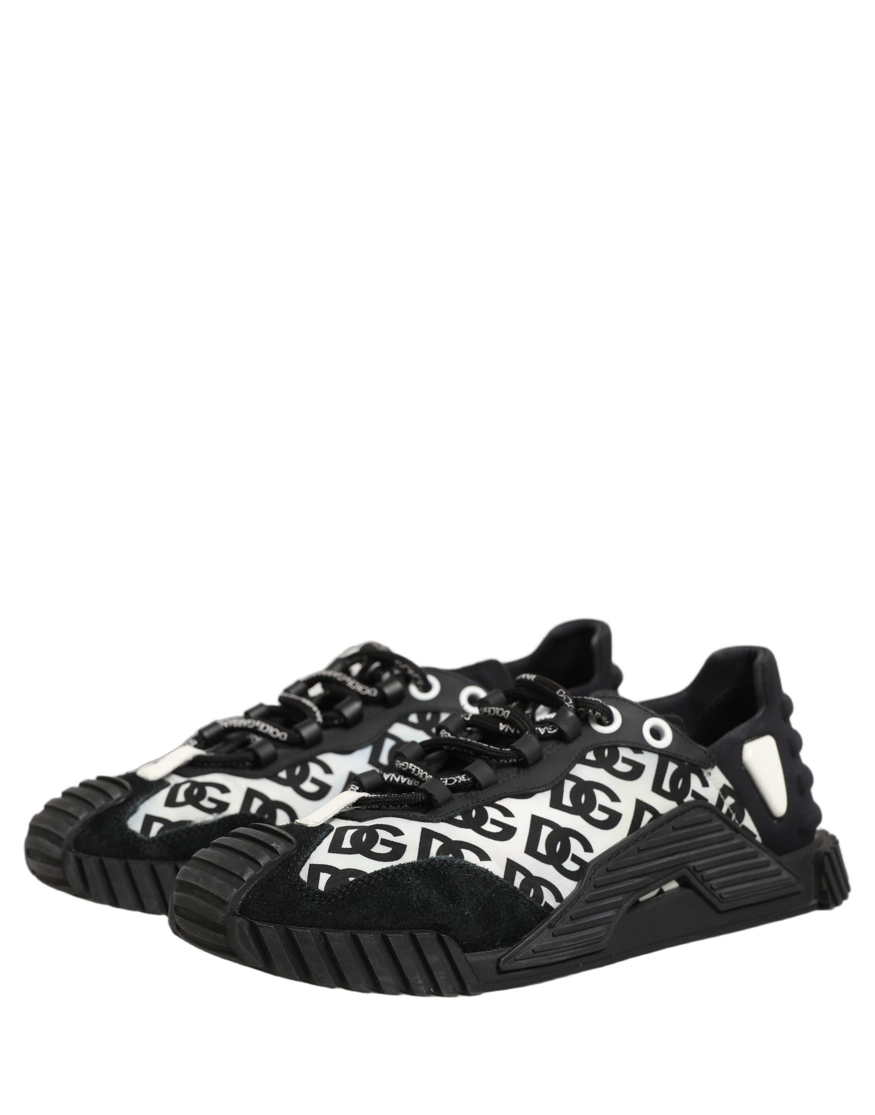 Dolce & Gabbana Black Logo Lace Up Low Top NS1 Men Sneakers Shoes | Regal Royce