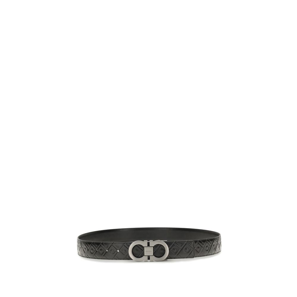 Ferragamo Black Calf Leather Bos Taurus Regular Belt | Regal Royce