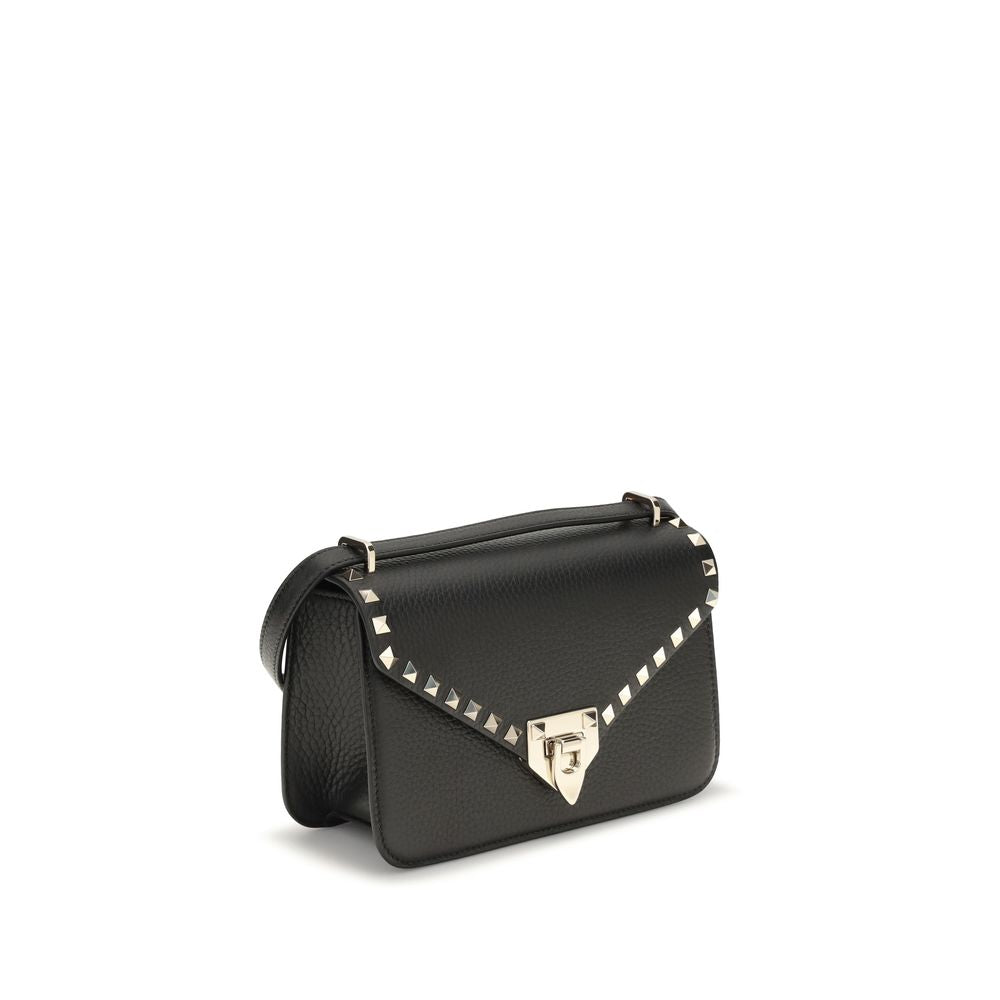 Valentino Garavani Black Calf Leather Bos Taurus Shoulder Bag | Regal Royce