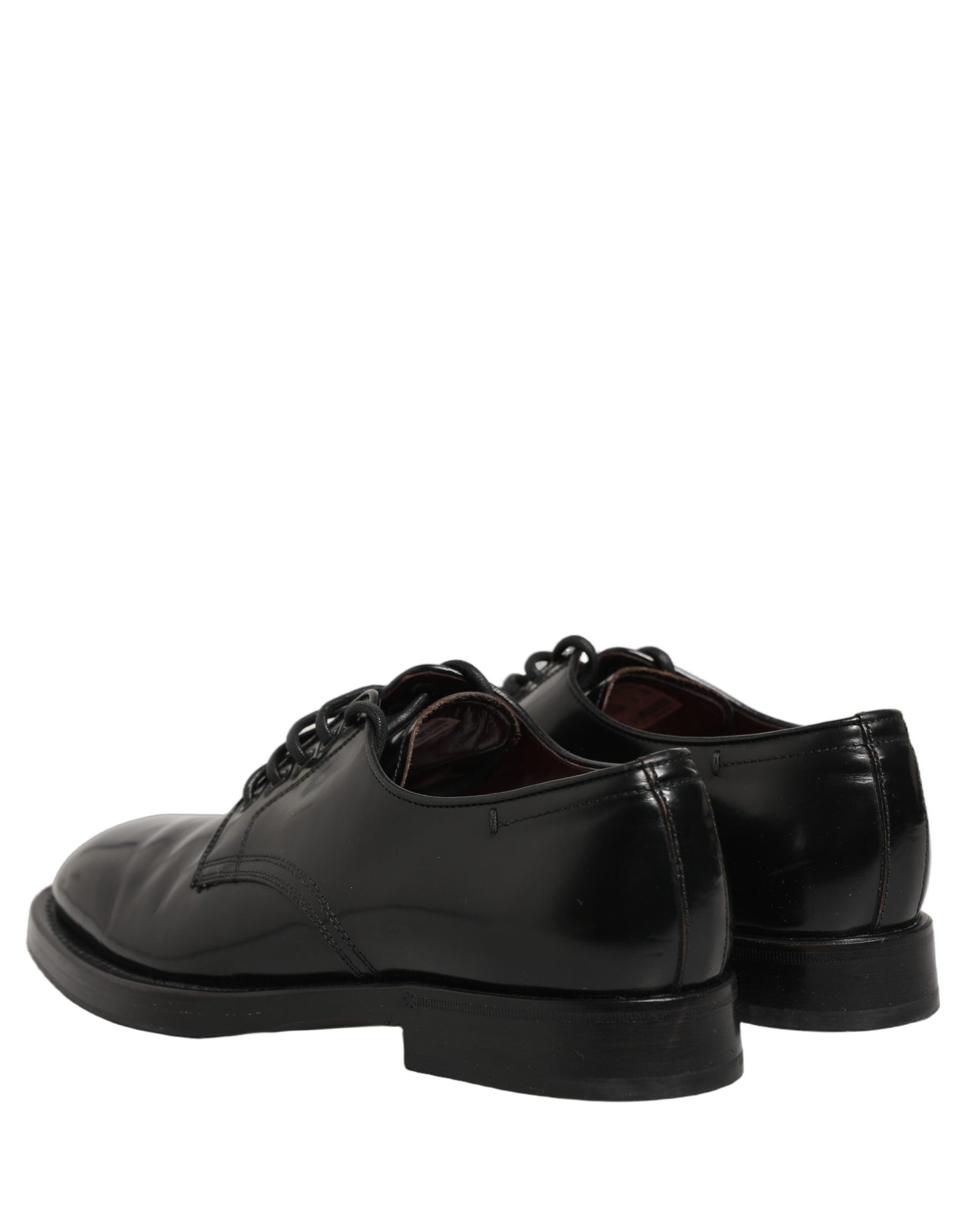 Dolce & Gabbana Black Leather Lace Up Derby Dress Men Shoes | Regal Royce