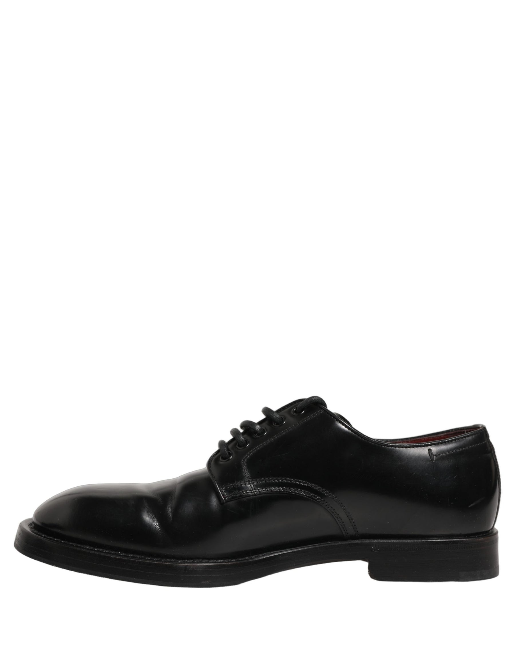 Dolce & Gabbana Black Leather Lace Up Derby Dress Men Shoes | Regal Royce
