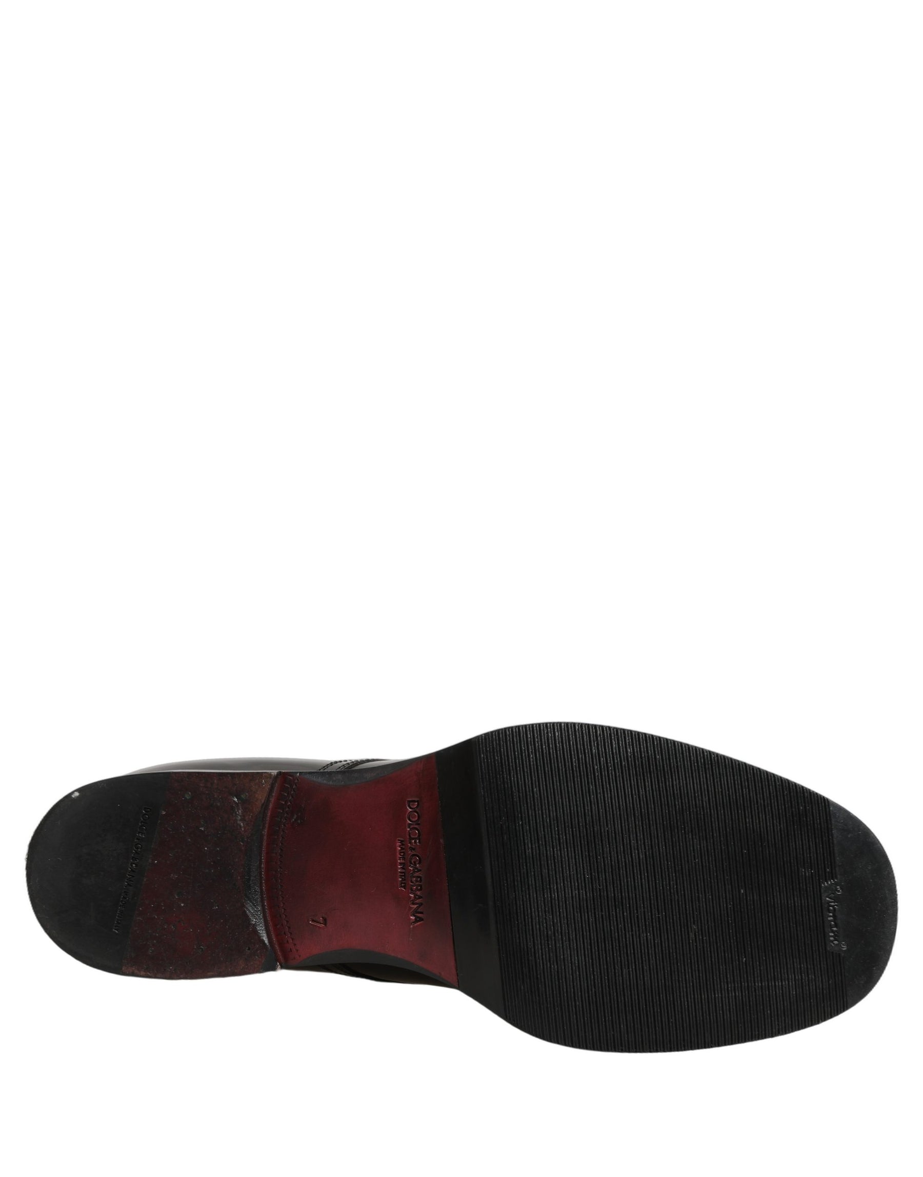 Dolce & Gabbana Black Leather Lace Up Derby Dress Men Shoes | Regal Royce