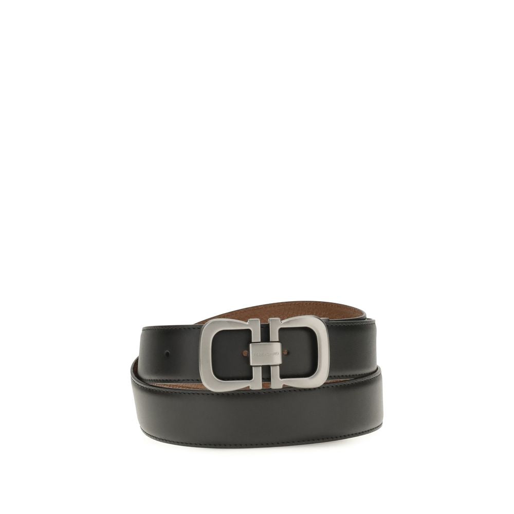 Ferragamo Black Calf Leather Bos Taurus Regular Belt | Regal Royce