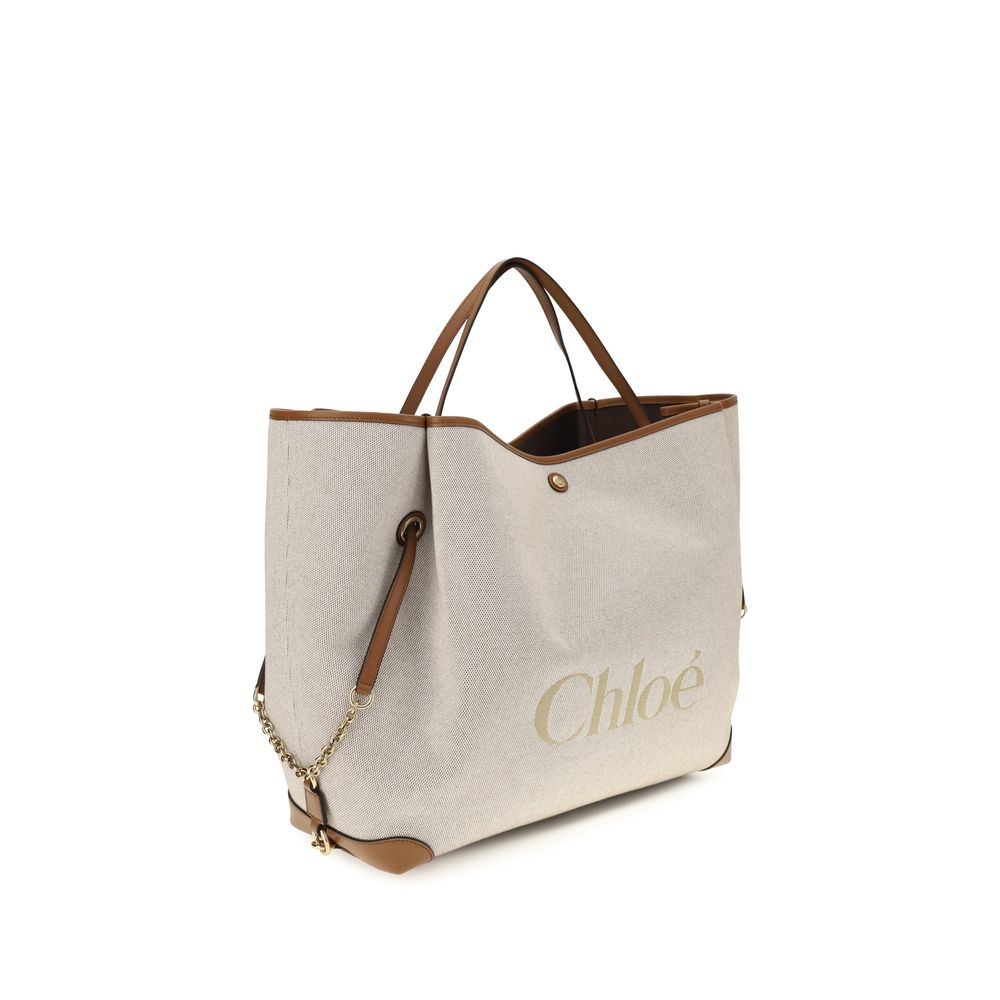 Chloé Beige Cotton Shoulder Bag | Regal Royce
