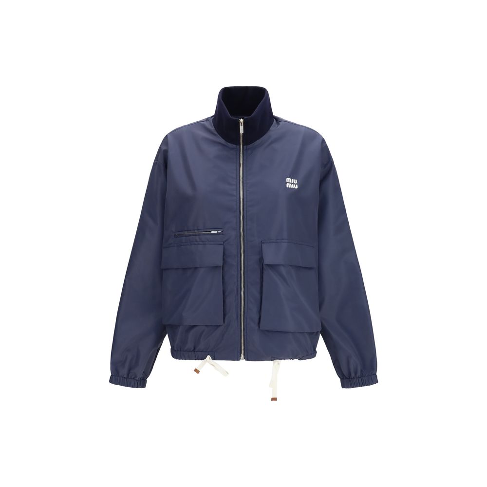 Miu Miu Blue Polyester Full-Length Jacket | Regal Royce
