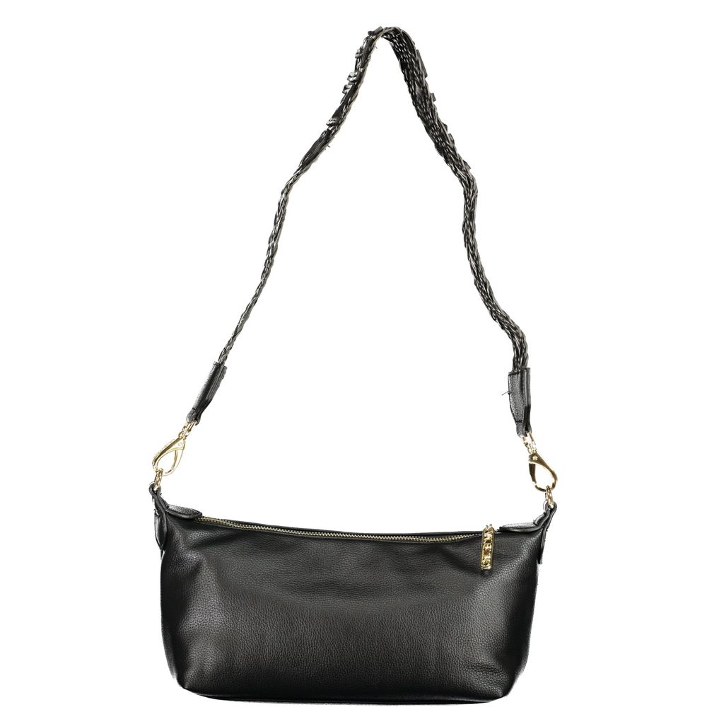Mario Valentino Nero Polyurethane Women's Bag with Adjustable Shoulder Strap | Regal Royce