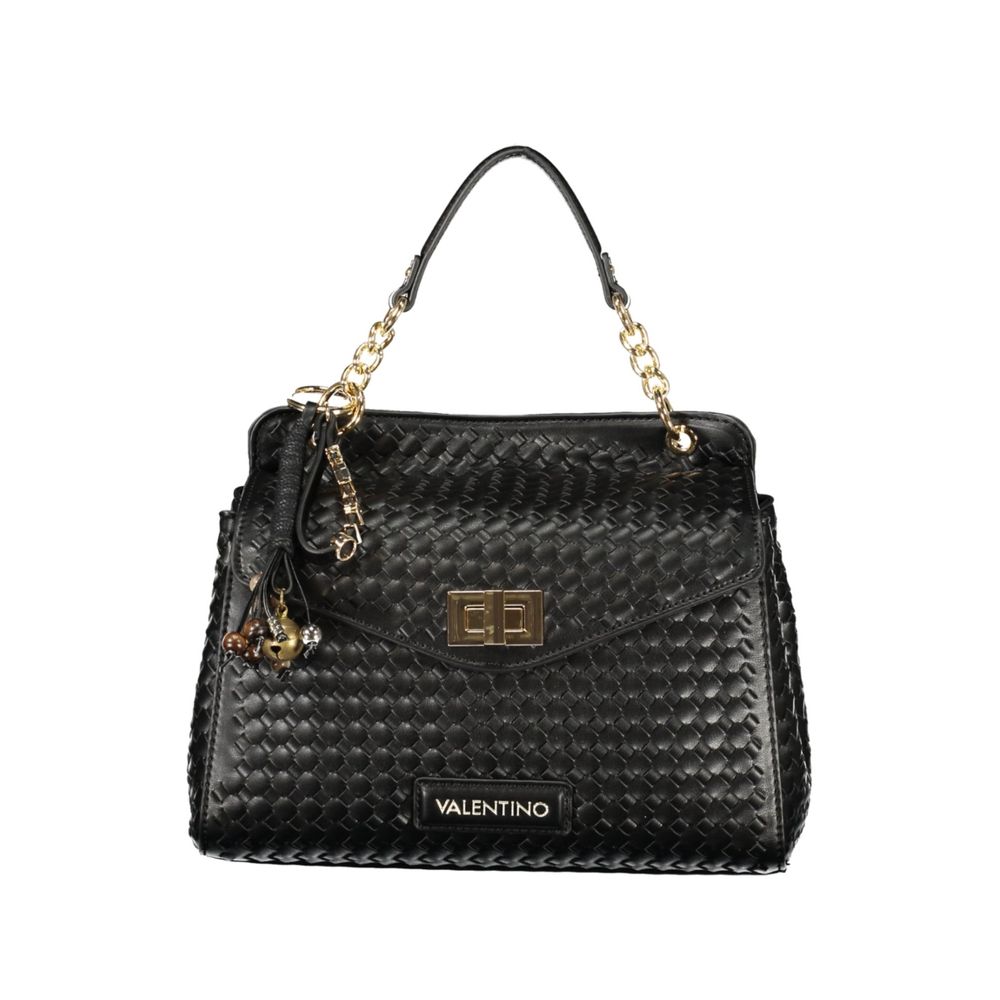 Mario Valentino Black Polyurethane Women's Bag with Adjustable Strap | Regal Royce
