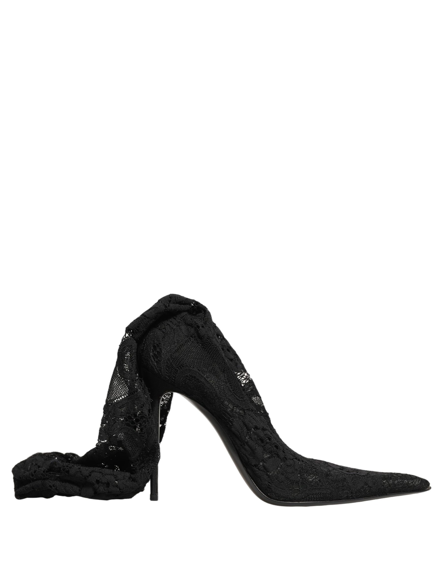 Dolce & Gabbana Black Taormina Lace Socks Boots Pumps Shoes | Regal Royce