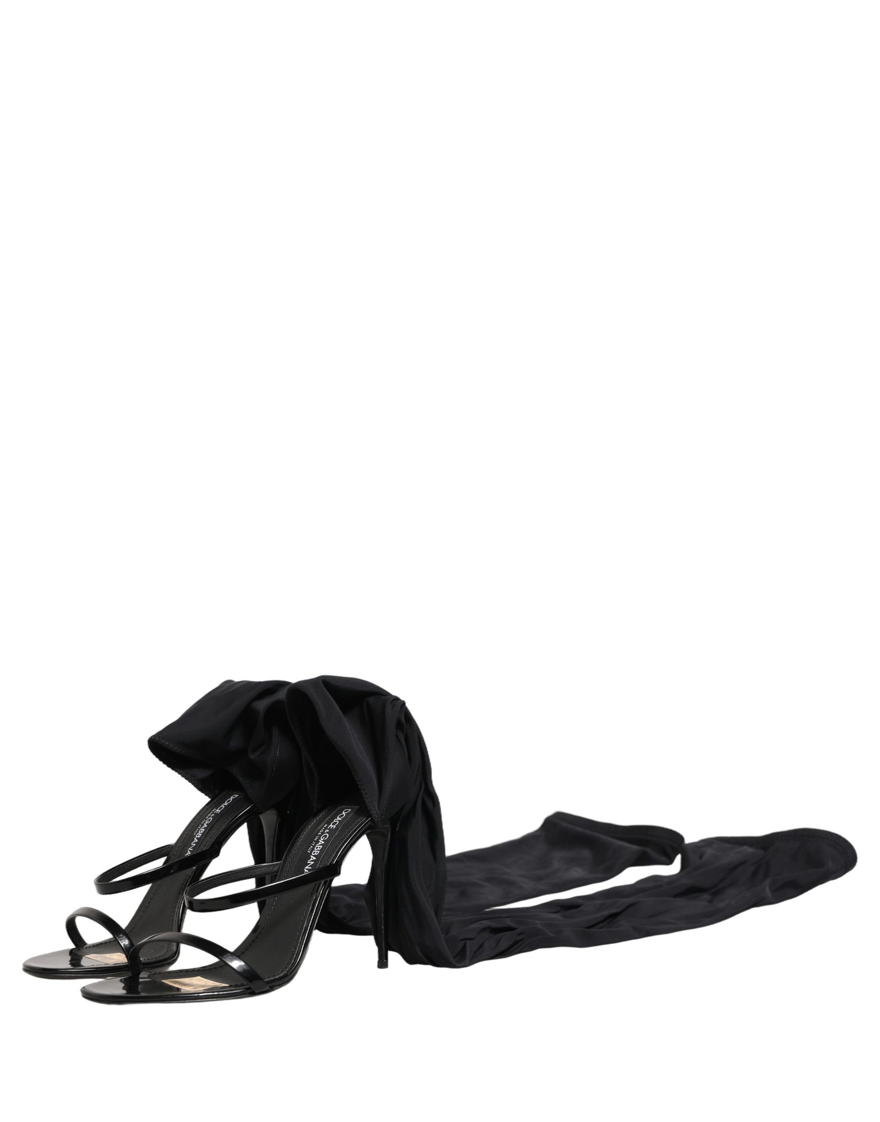 Dolce & Gabbana Stiletto Sandals Socks Knee High Boots Black | Regal Royce