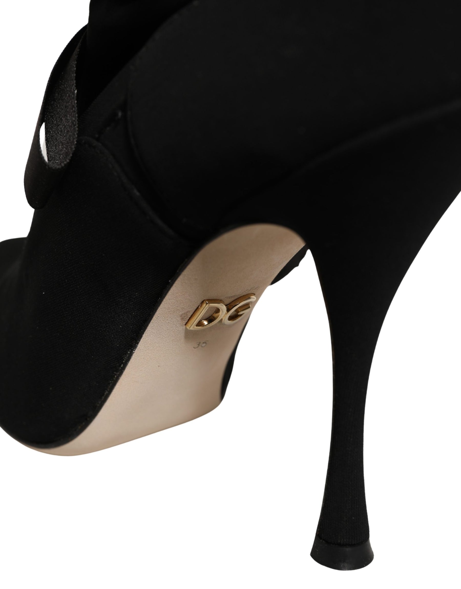 Dolce & Gabbana Black Stiletto Heels Mid Calf Boots Shoes | Regal Royce