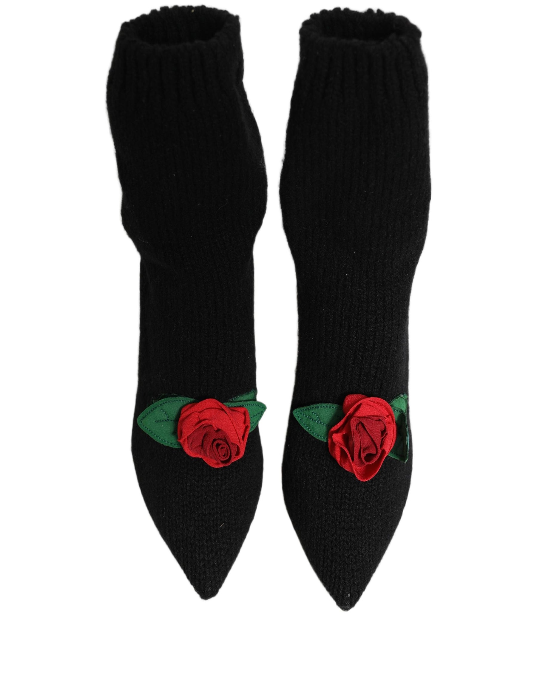 Dolce & Gabbana Black Stiletto Heels Mid Calf Boots Shoes | Regal Royce