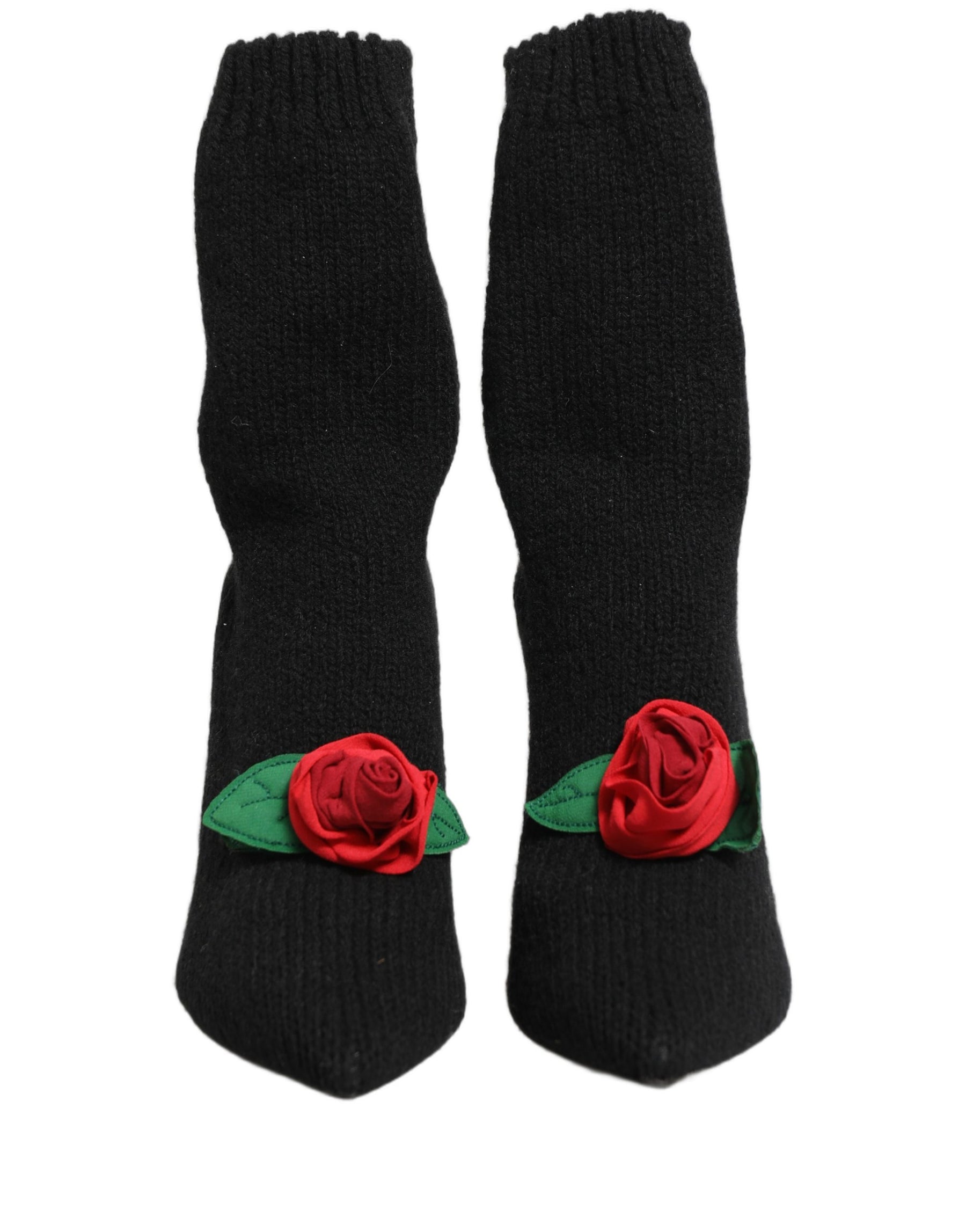 Dolce & Gabbana Black Stiletto Heels Mid Calf Boots Shoes | Regal Royce