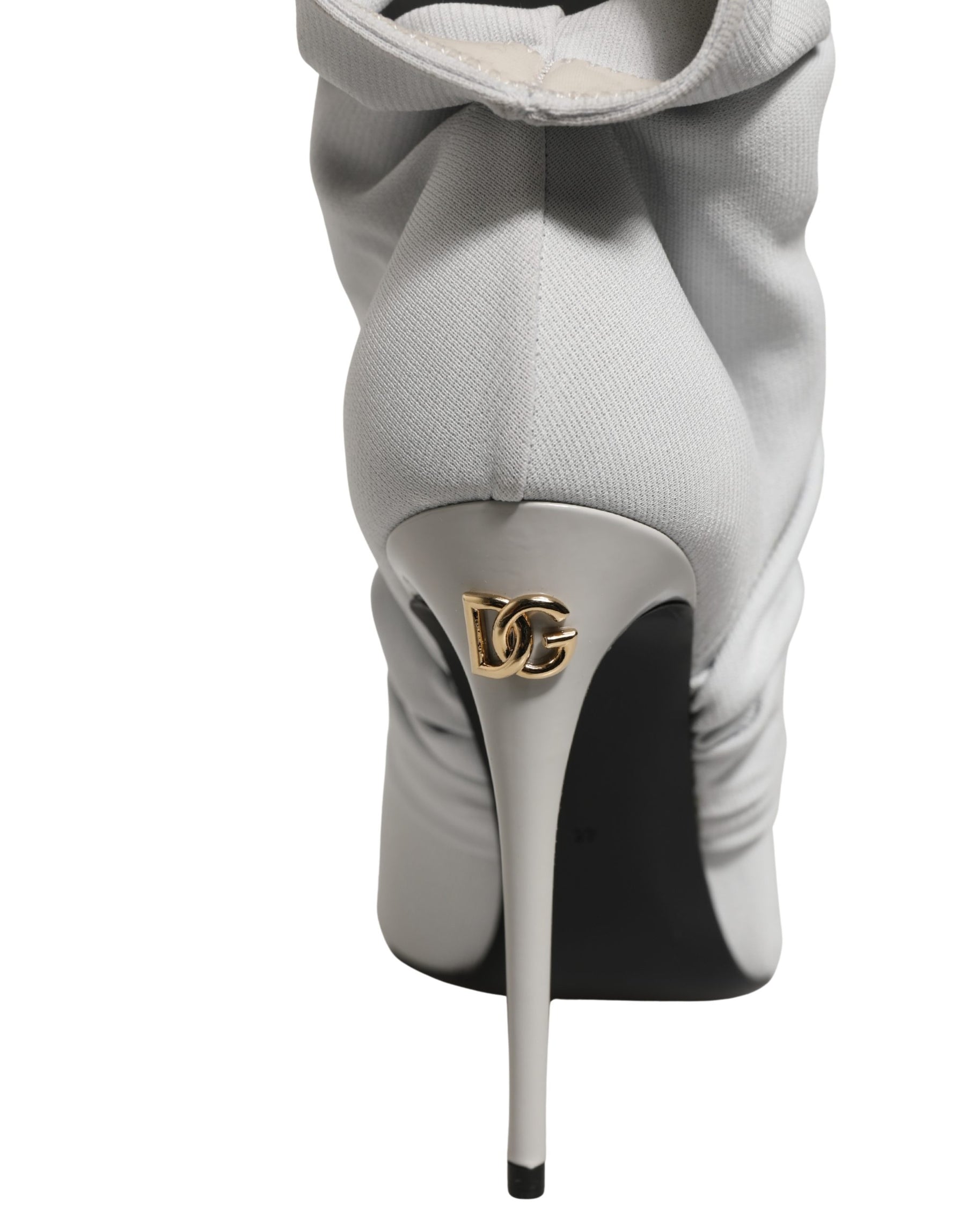 Dolce & Gabbana Gray Stretch Socks Heels Ankle Boots Shoes | Regal Royce