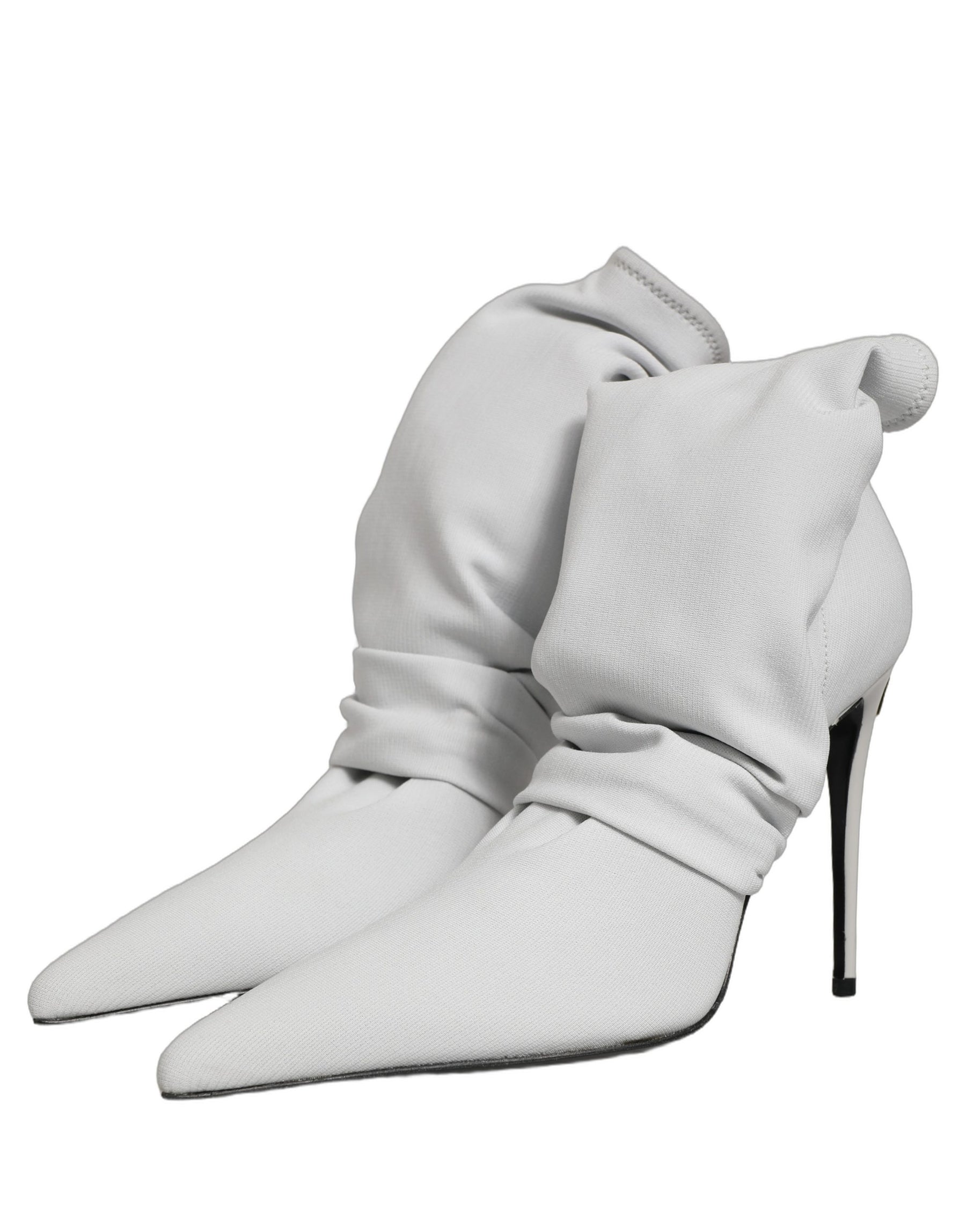 Dolce & Gabbana Gray Stretch Socks Heels Ankle Boots Shoes | Regal Royce