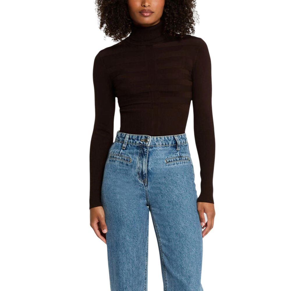 Morgan De Toi Brown Viscose Turtleneck | Regal Royce