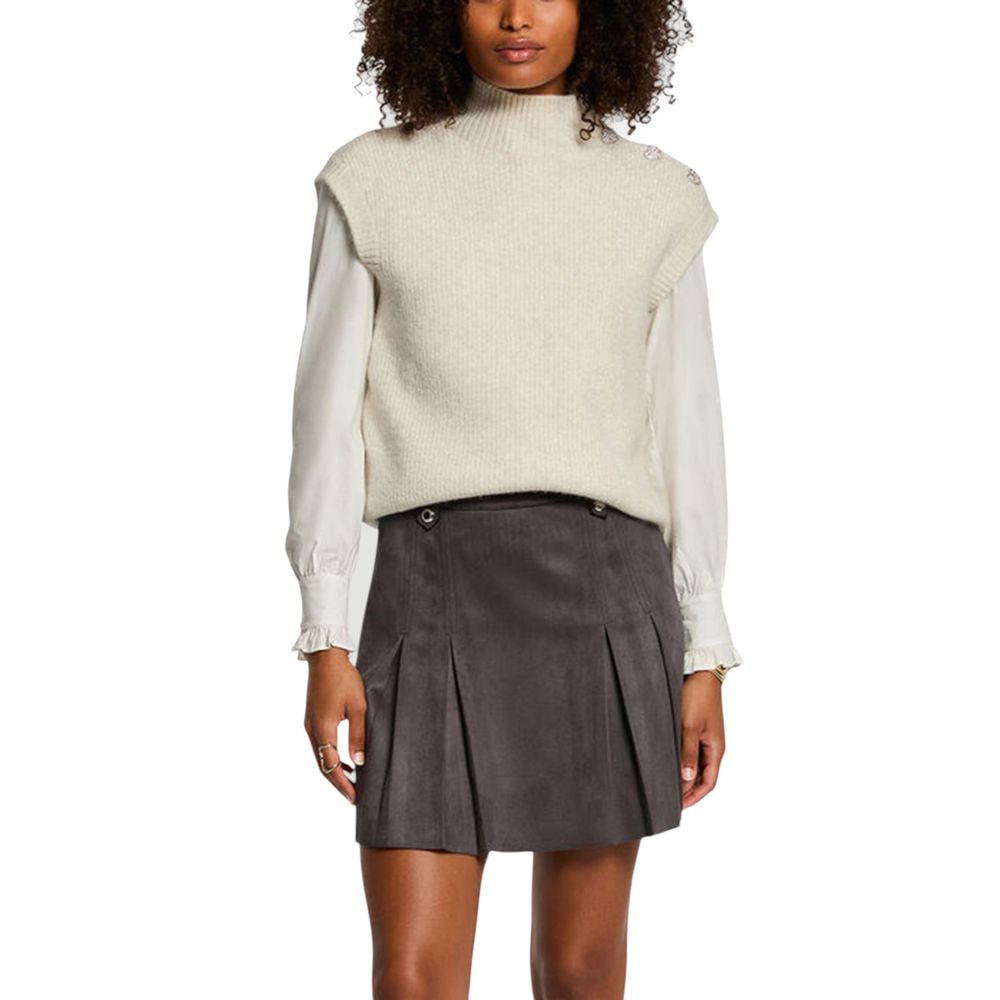Morgan De Toi Beige Polyester Sleeveles Sweater | Regal Royce