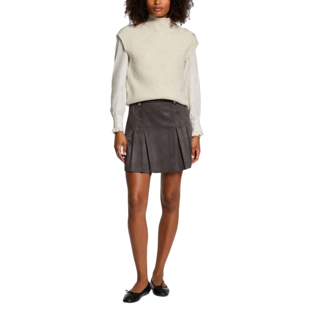 Morgan De Toi Beige Polyester Sleeveles Sweater | Regal Royce