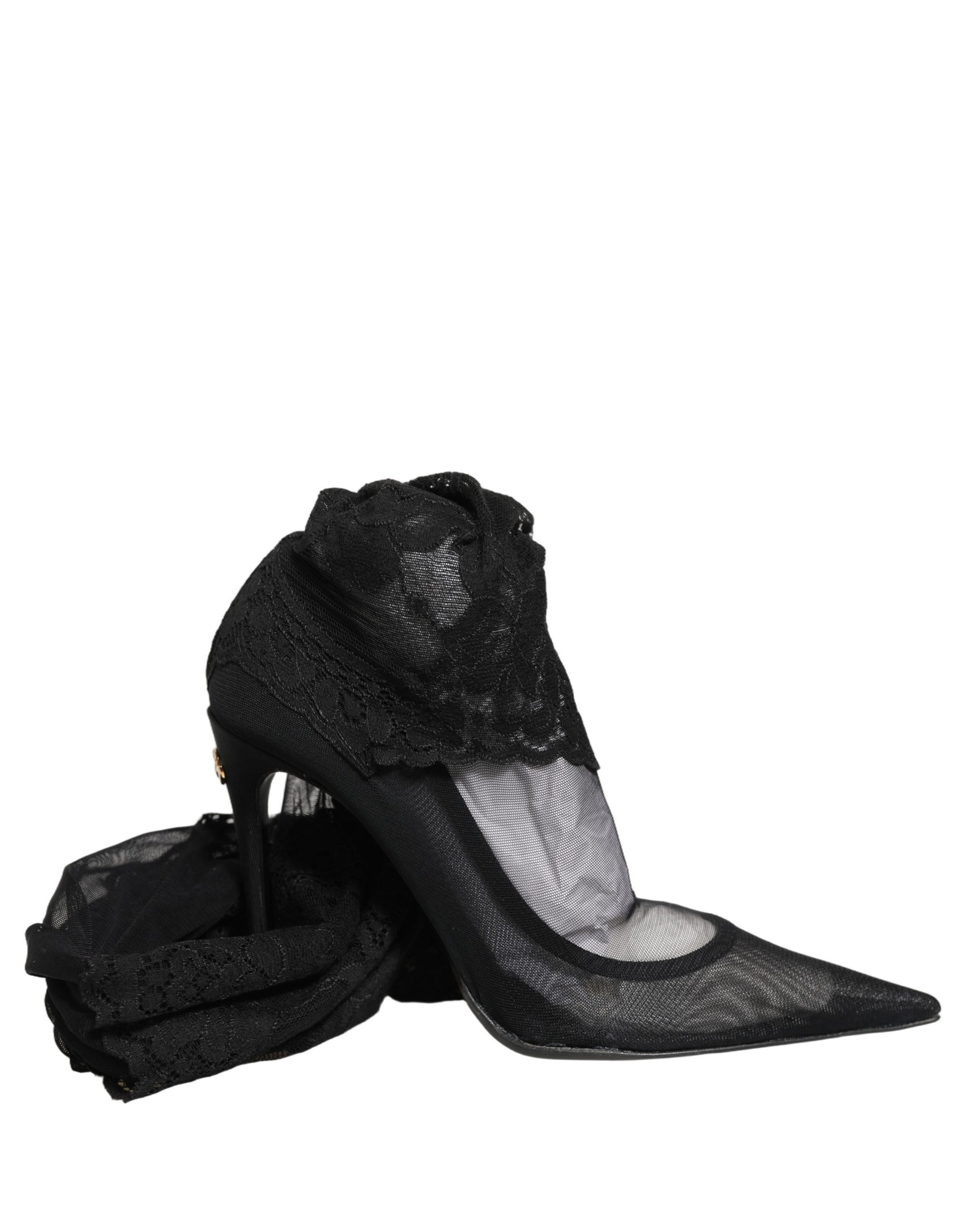 Dolce & Gabbana Black Over The Knee Sock Pumps Boots Shoes | Regal Royce