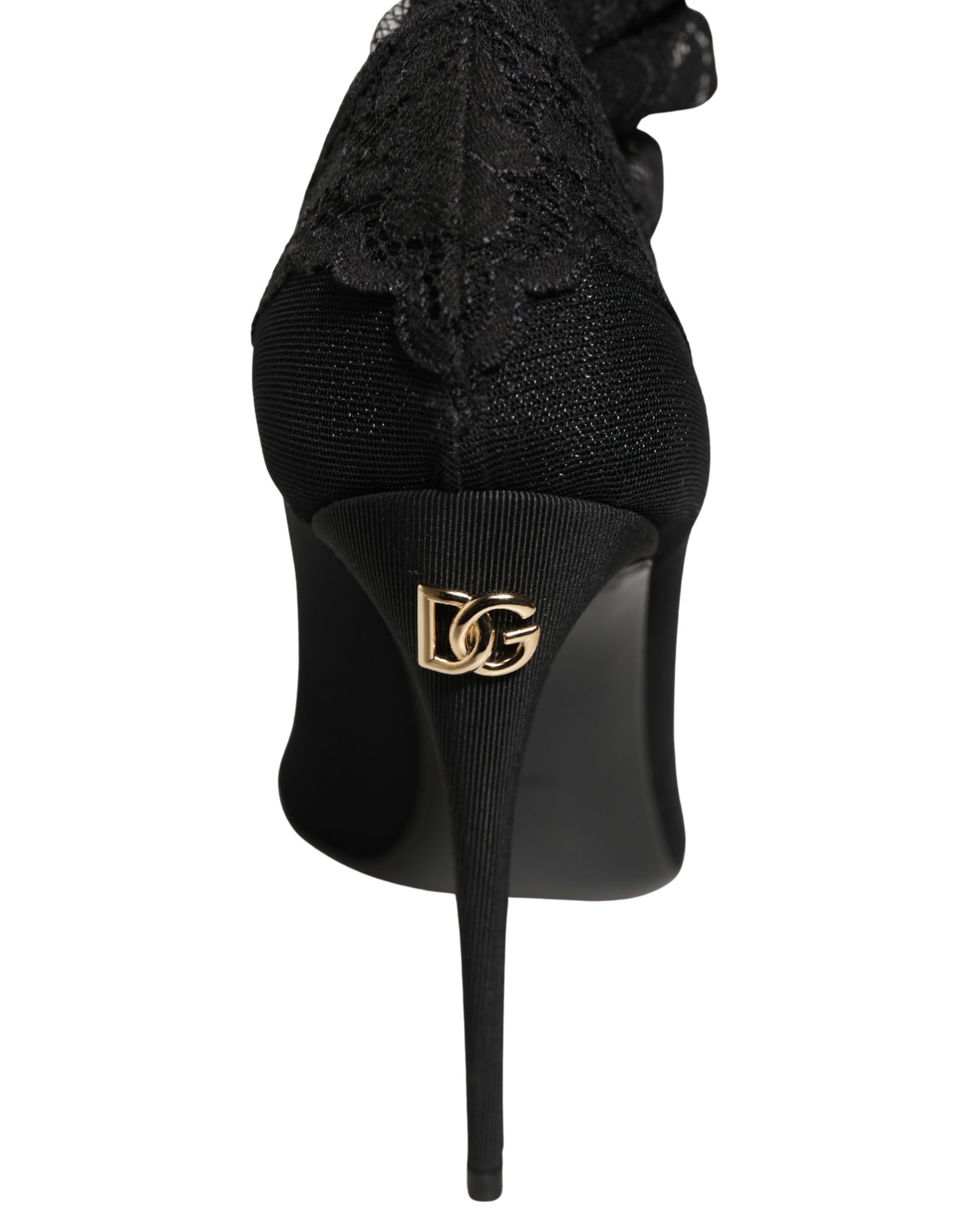 Dolce & Gabbana Black Over The Knee Sock Pumps Boots Shoes | Regal Royce