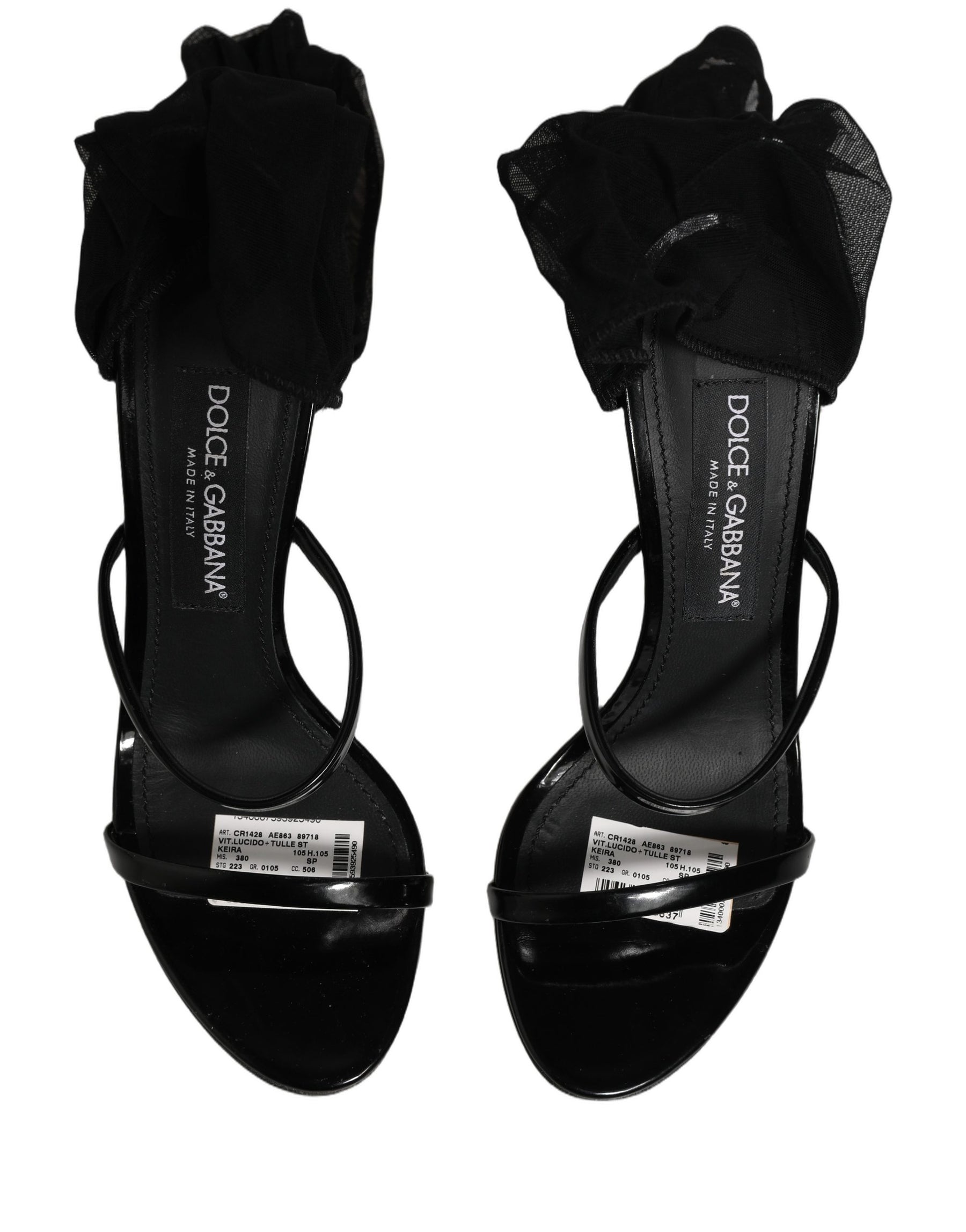 Dolce & Gabbana Stiletto Sandals Socks Knee High Boots Black | Regal Royce