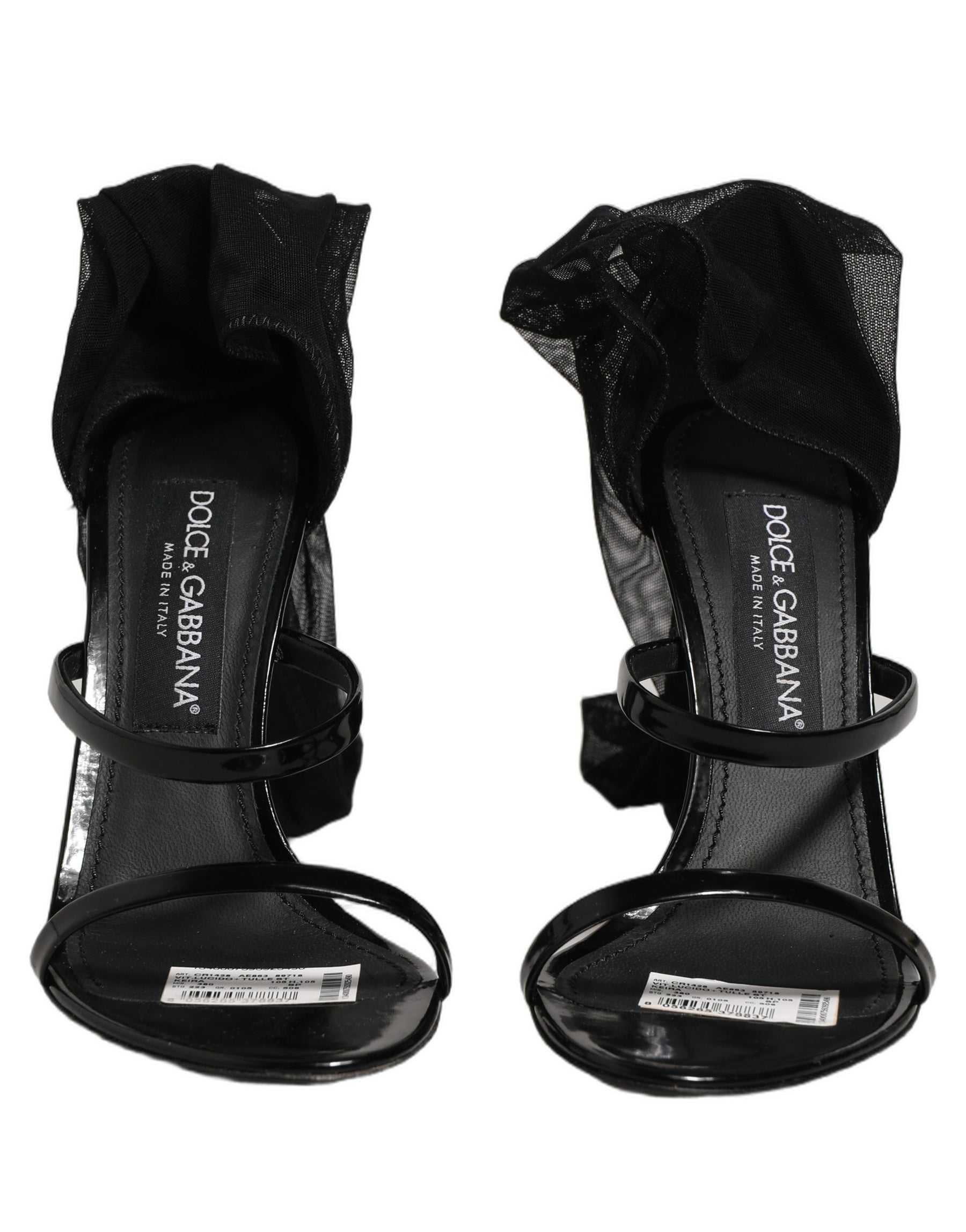 Dolce & Gabbana Stiletto Sandals Socks Knee High Boots Black | Regal Royce
