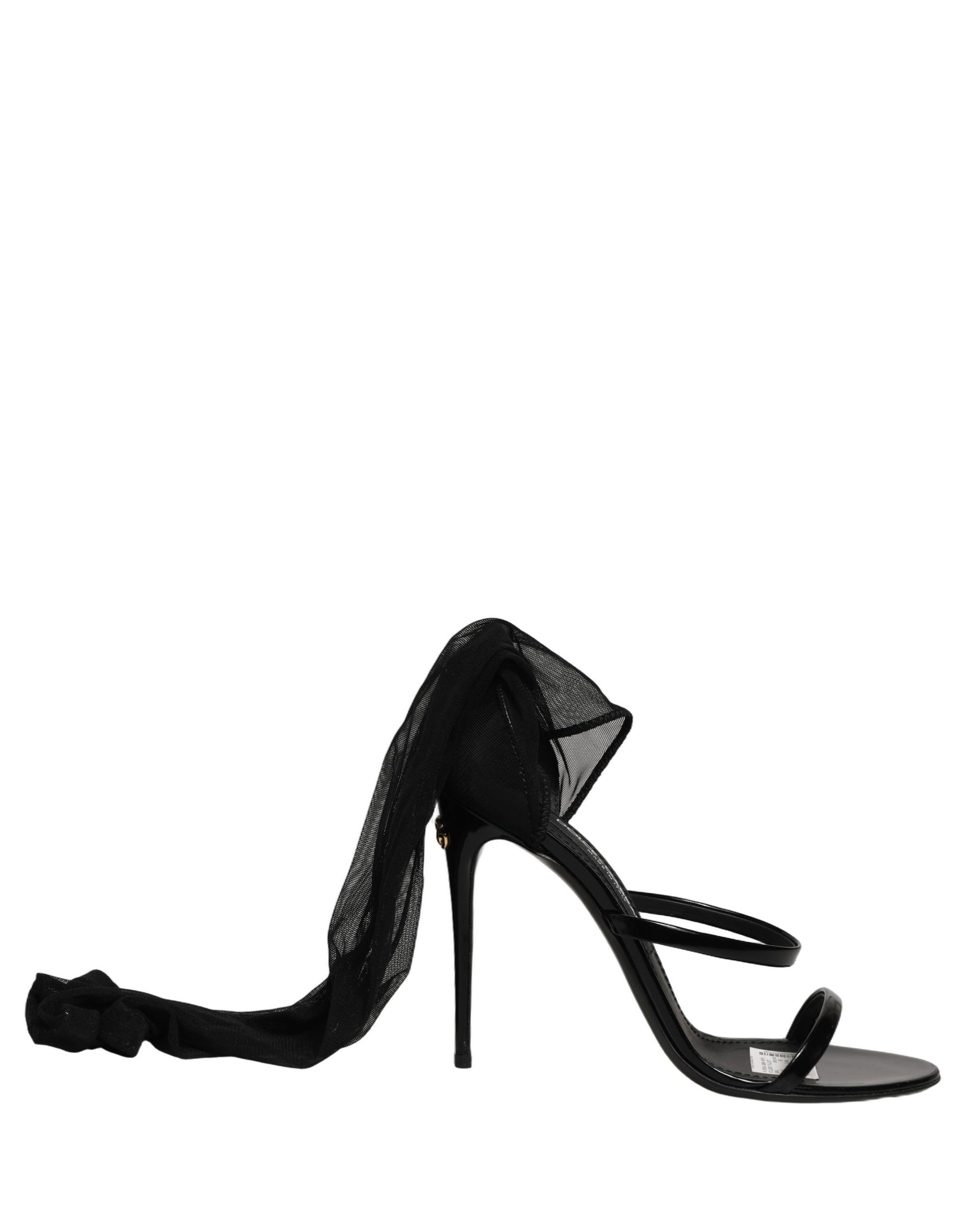 Dolce & Gabbana Stiletto Sandals Socks Knee High Boots Black | Regal Royce