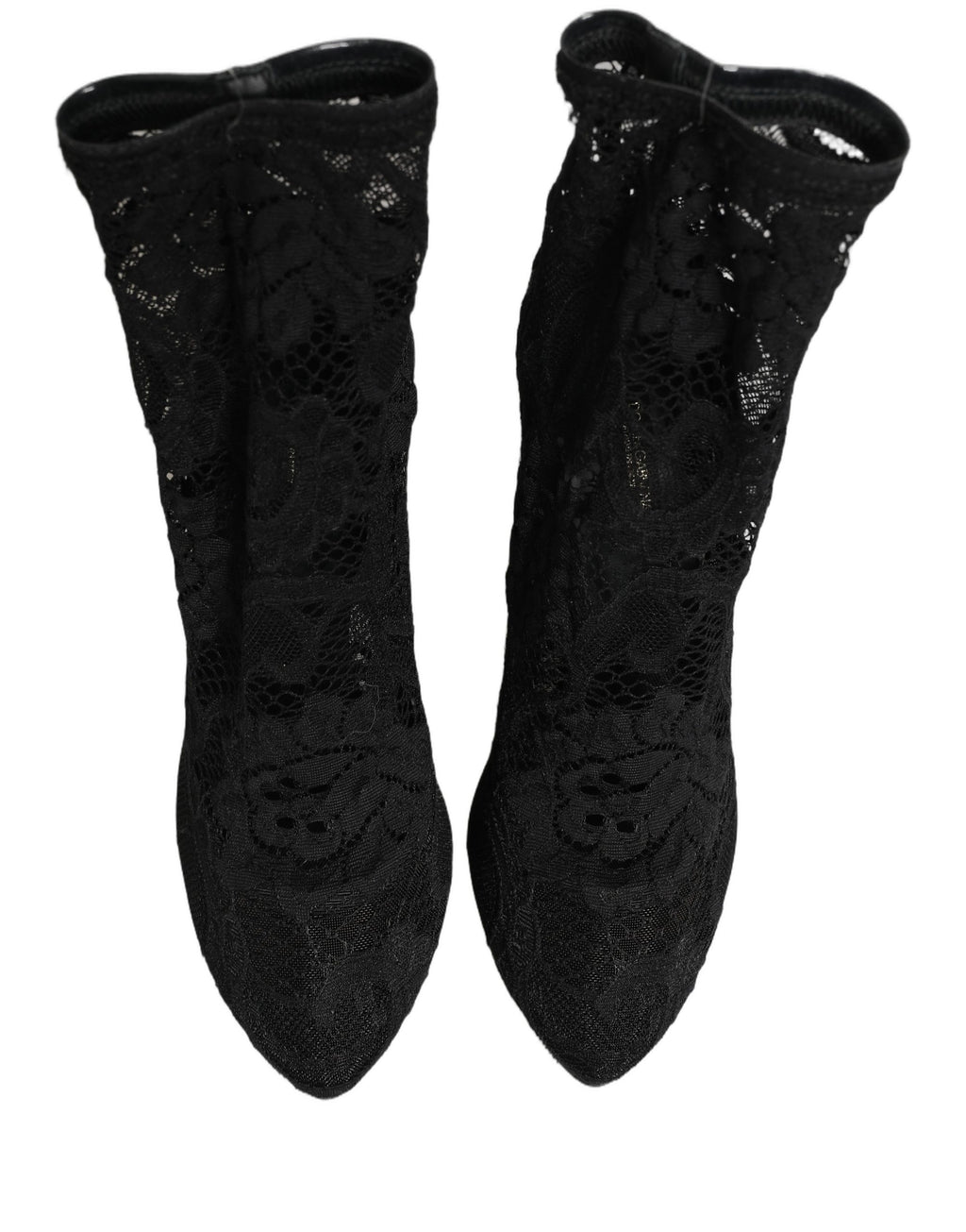 Dolce & Gabbana Black Socks Taormina Lace Pumps Boots Shoes