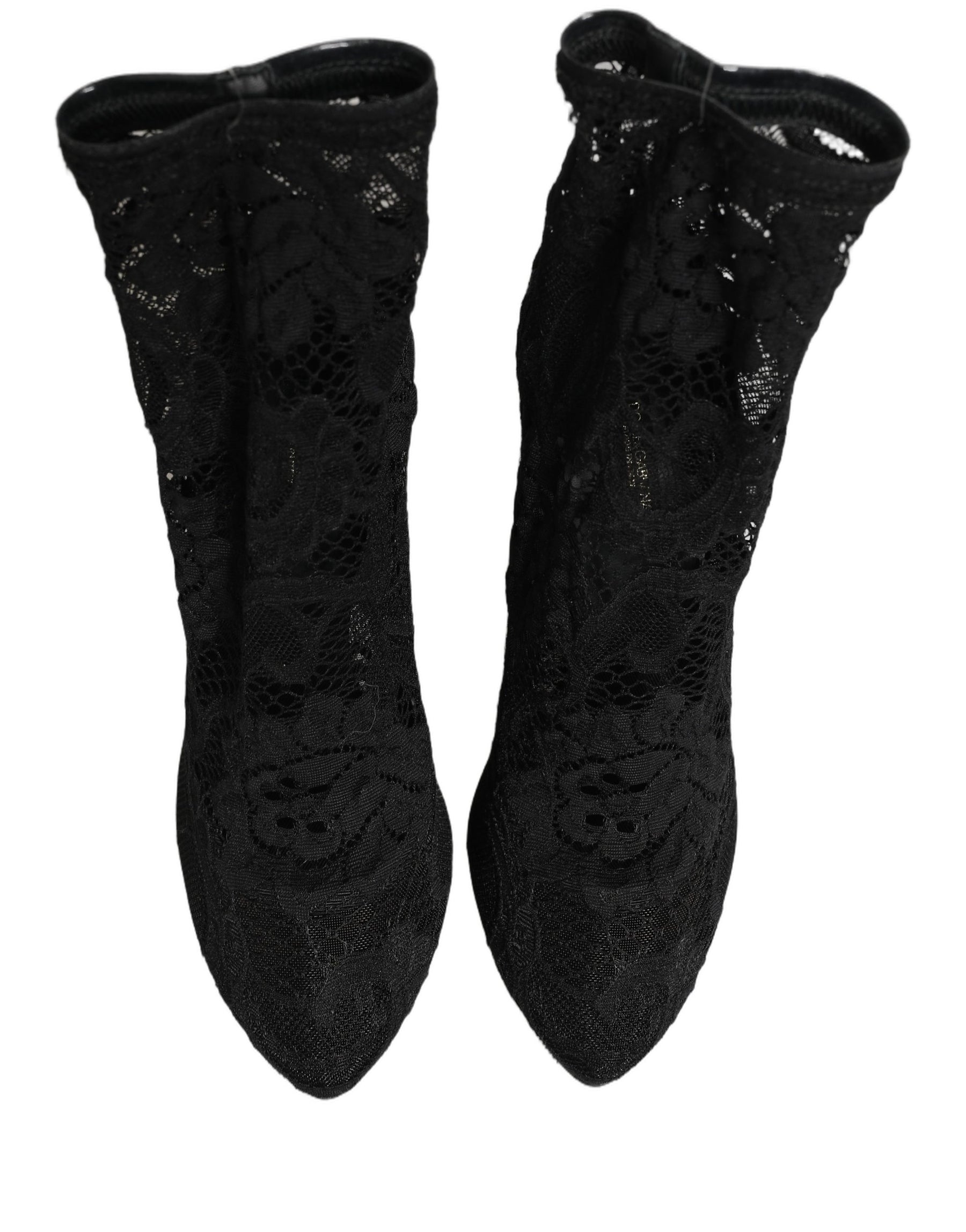 Dolce & Gabbana Black Socks Taormina Lace Pumps Boots Shoes | Regal Royce
