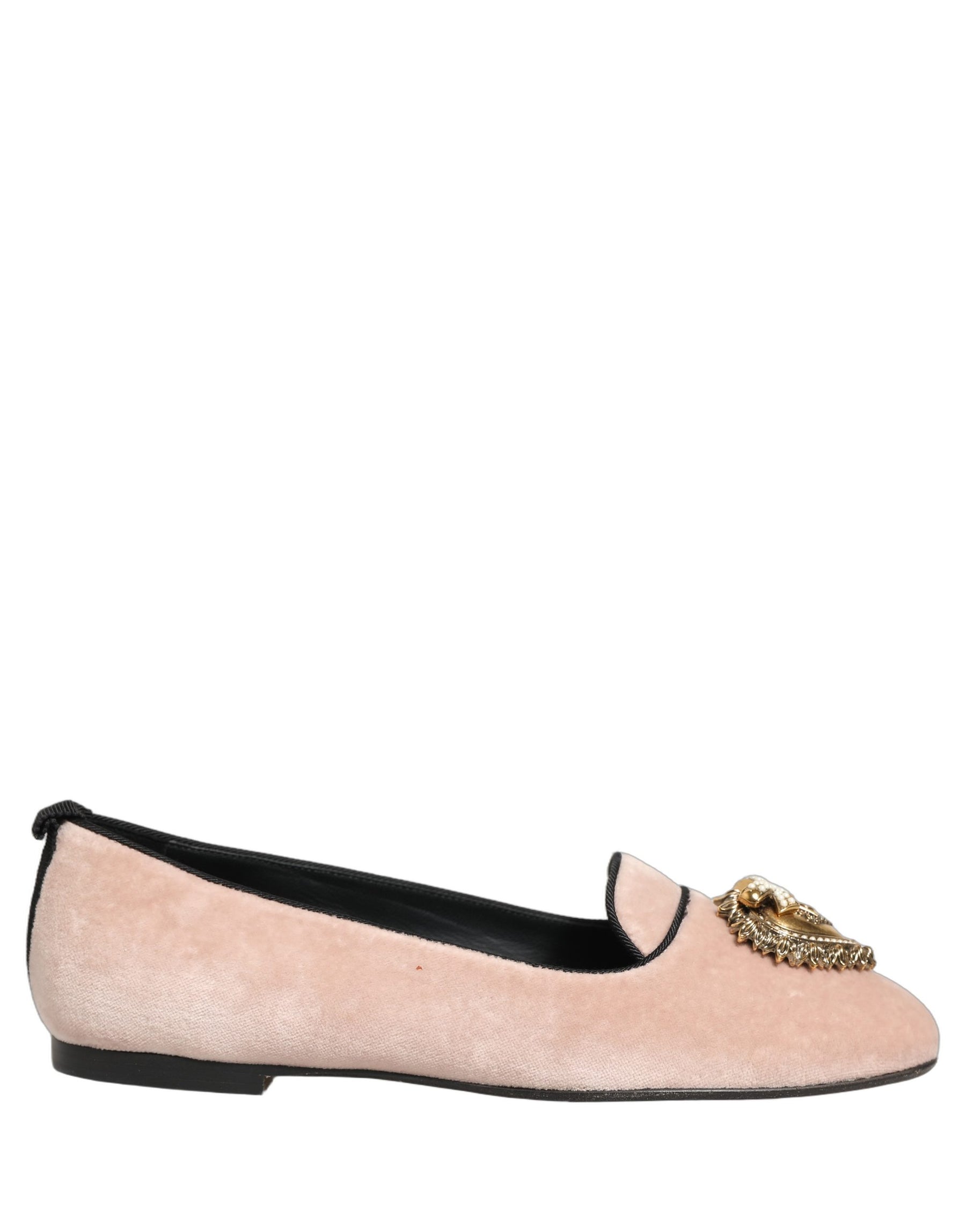 Dolce & Gabbana Pink Velvet Devotion Loafers Flats Shoes | Regal Royce