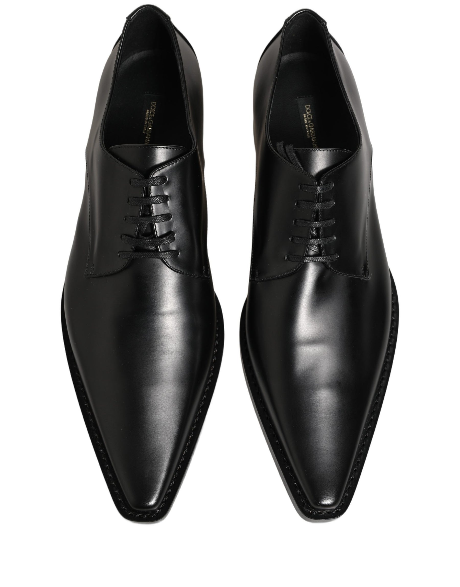Dolce & Gabbana Black Leather Lace Up Derby Dress Shoes | Regal Royce