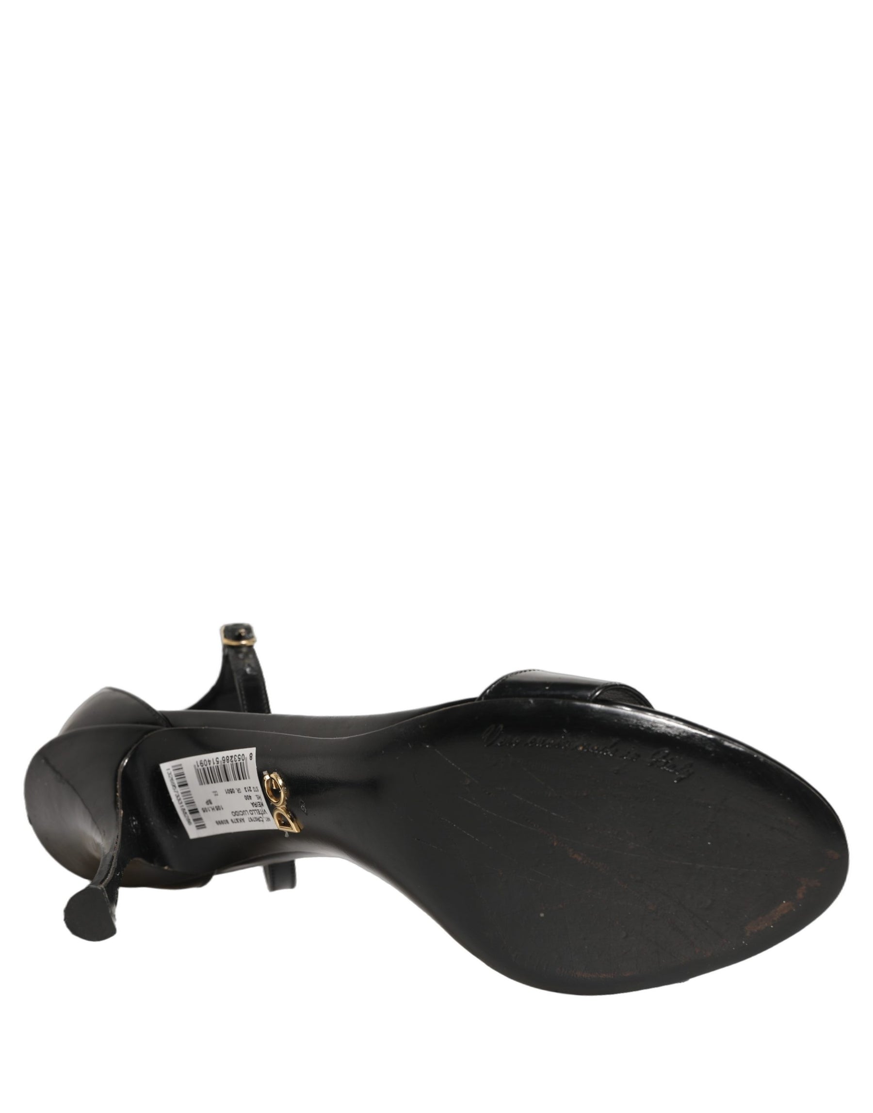 Dolce & Gabbana Black Leather Ankle Strap Heels Sandals Shoes | Regal Royce