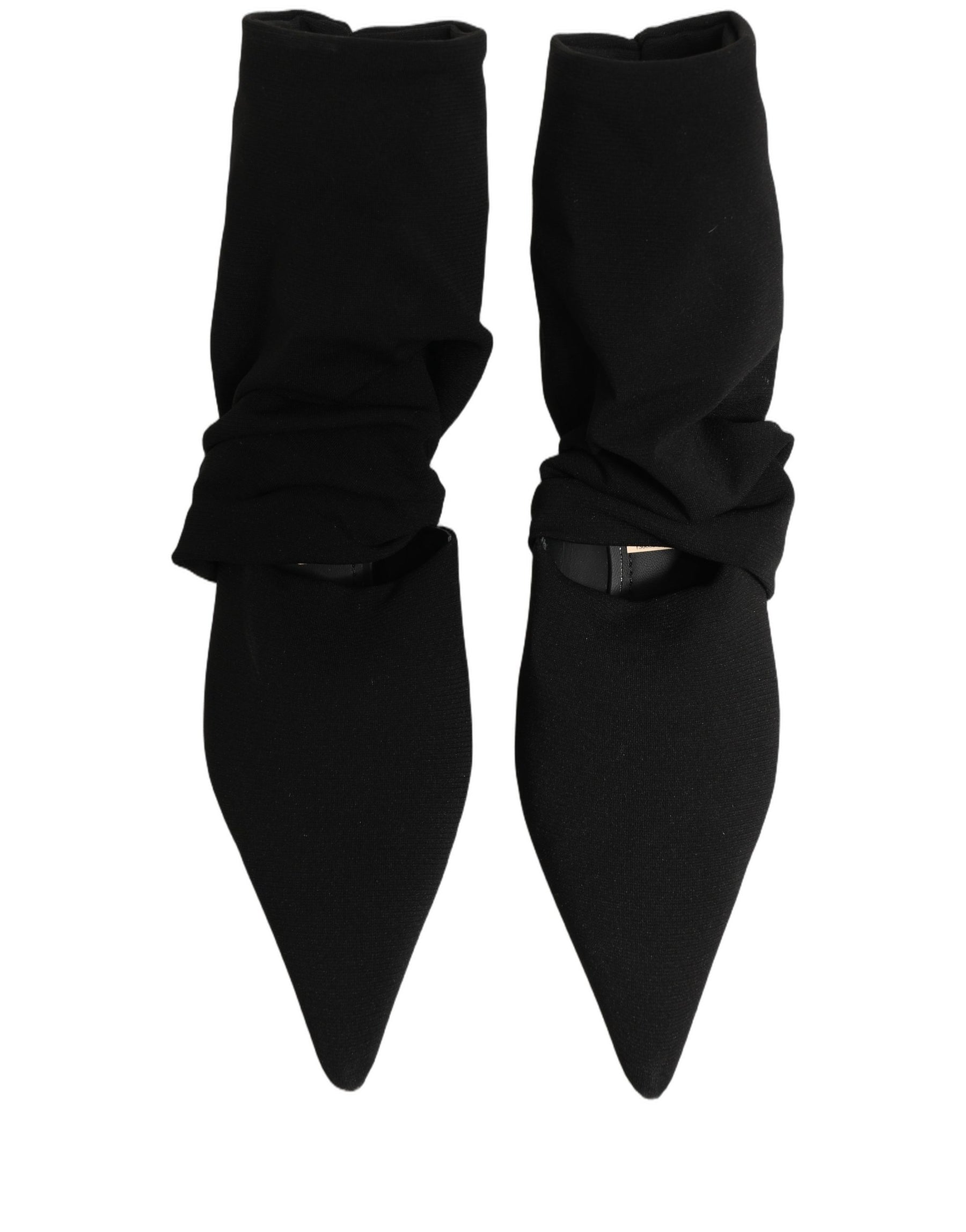 Dolce & Gabbana Black Stretch Socks Heels Ankle Boots Shoes | Regal Royce