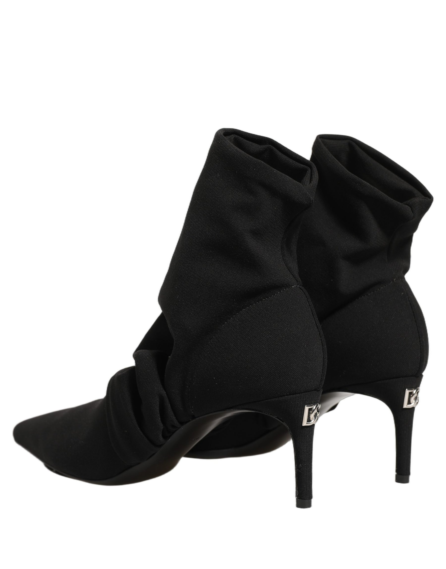 Dolce & Gabbana Black Stretch Socks Heels Ankle Boots Shoes | Regal Royce