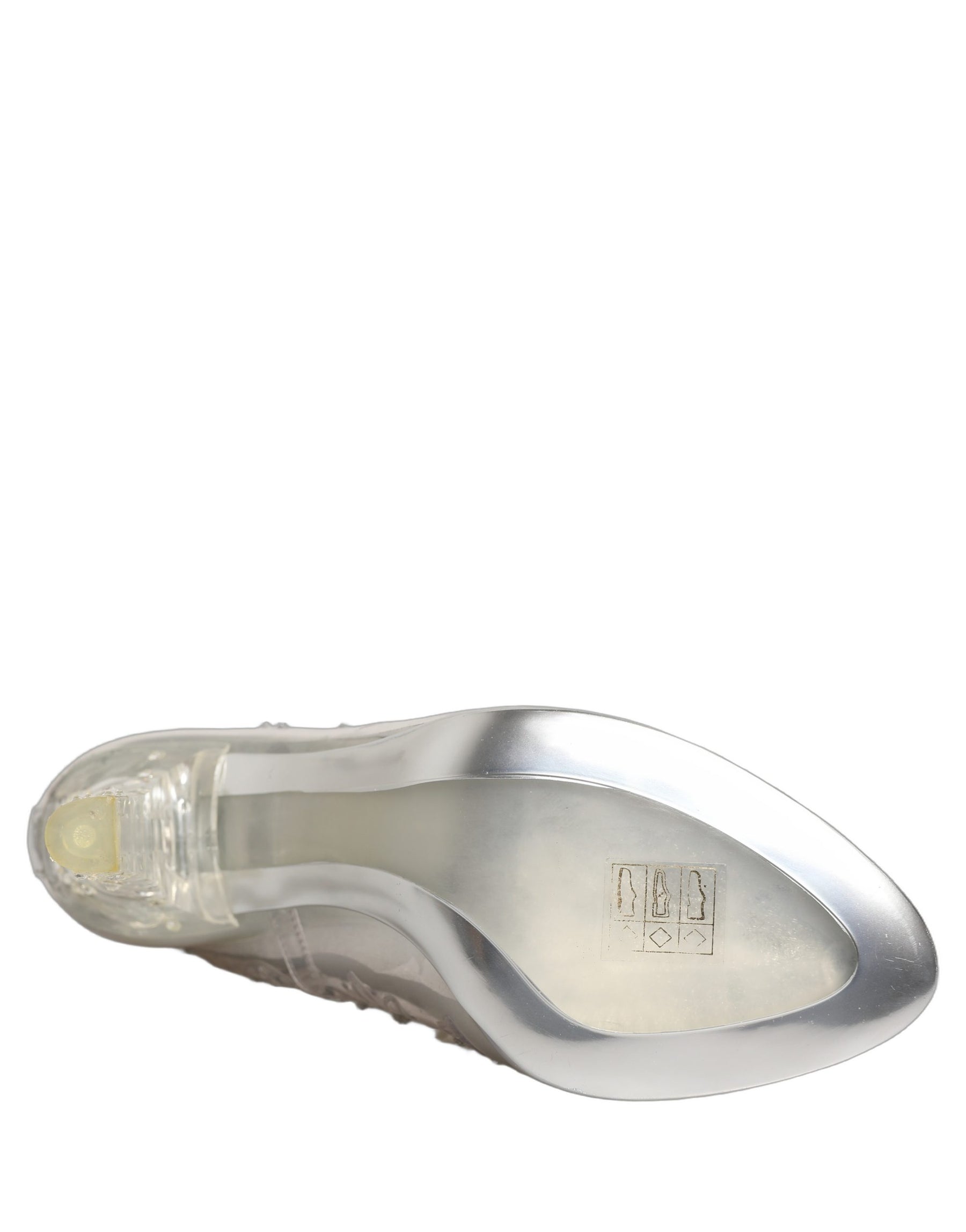 Dolce & Gabbana Clear CINDERELLA Floral Crystal Heels Shoes | Regal Royce