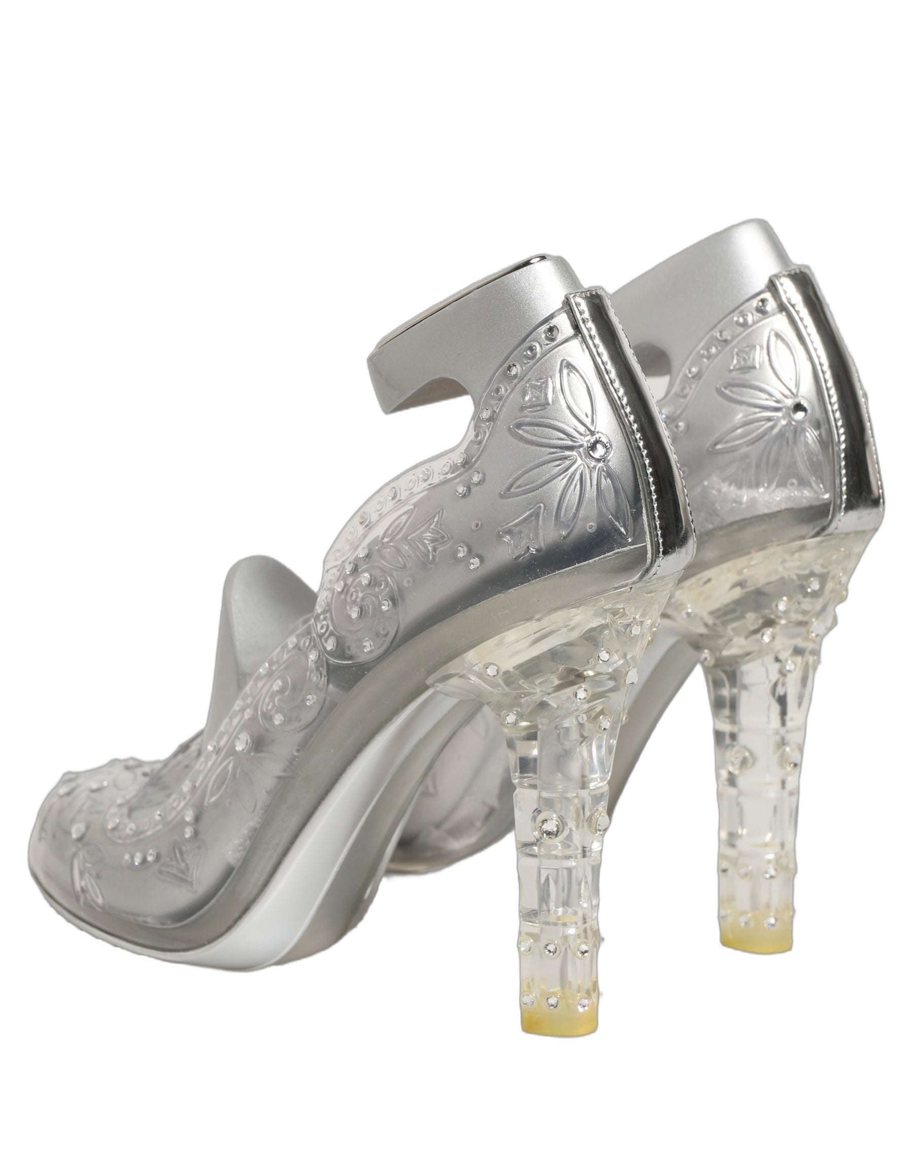 Dolce & Gabbana Clear CINDERELLA Floral Crystal Heels Shoes | Regal Royce