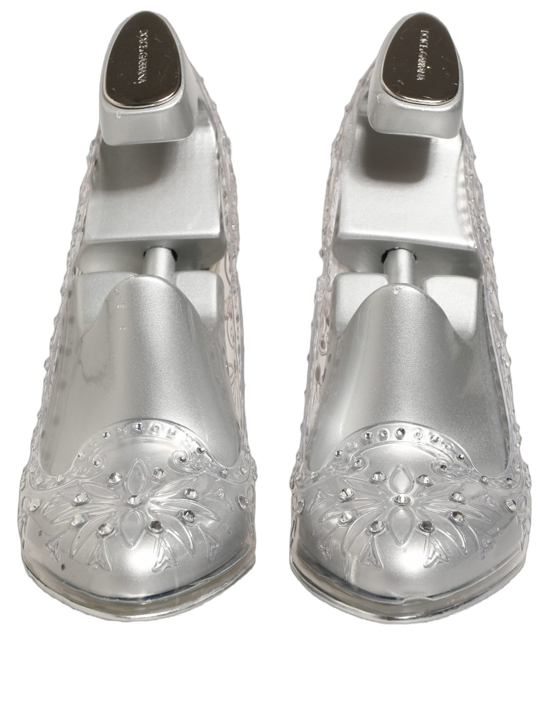 Dolce & Gabbana CINDERELLA Floral Crystal Heels Clear | Regal Royce